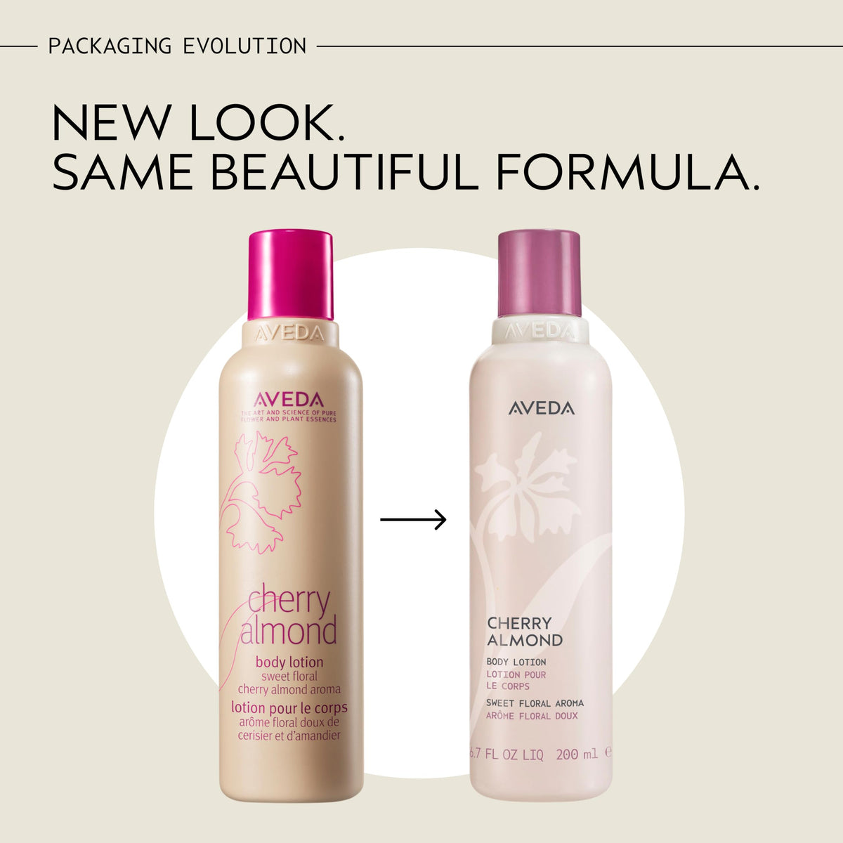 Antique White AVEDA Cherry Almond Body Lotion | with Sweet Almond Oil, Cherry Blossom Extract | Sweet Floral Aroma of Tonka Bean, Certified Organic Orange, Ylang Ylang | 98% Naturally Derived*, 6.7 Fl Oz