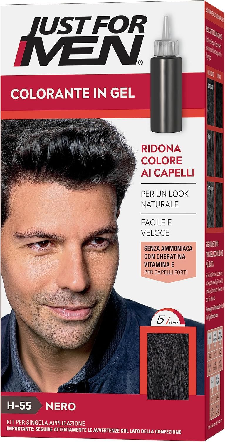 White Smoke Just For Men Shampoo In #H-55 Haircolor Real Black (2 Pack)