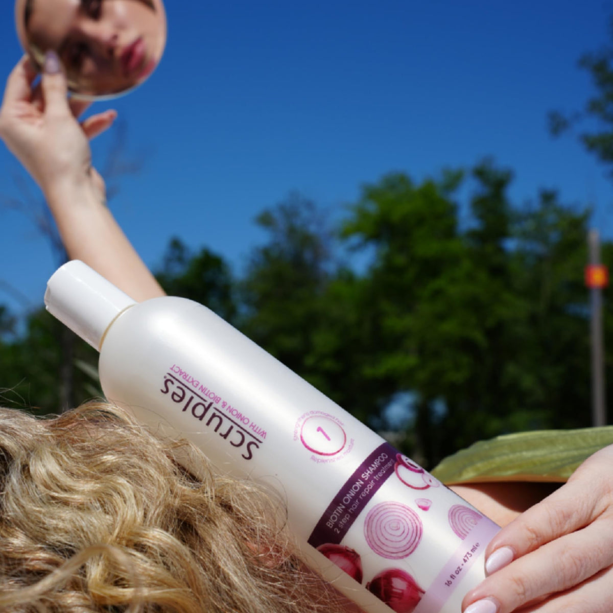 Steel Blue Scruples Biotin Onion Shampoo, Strengthens and Stimulates Scalp for Stronger, Healthier and Longer Hair Growth, Onion Extract Detoxifies and Nourishes, Biotin Strengthens Hair Follicles