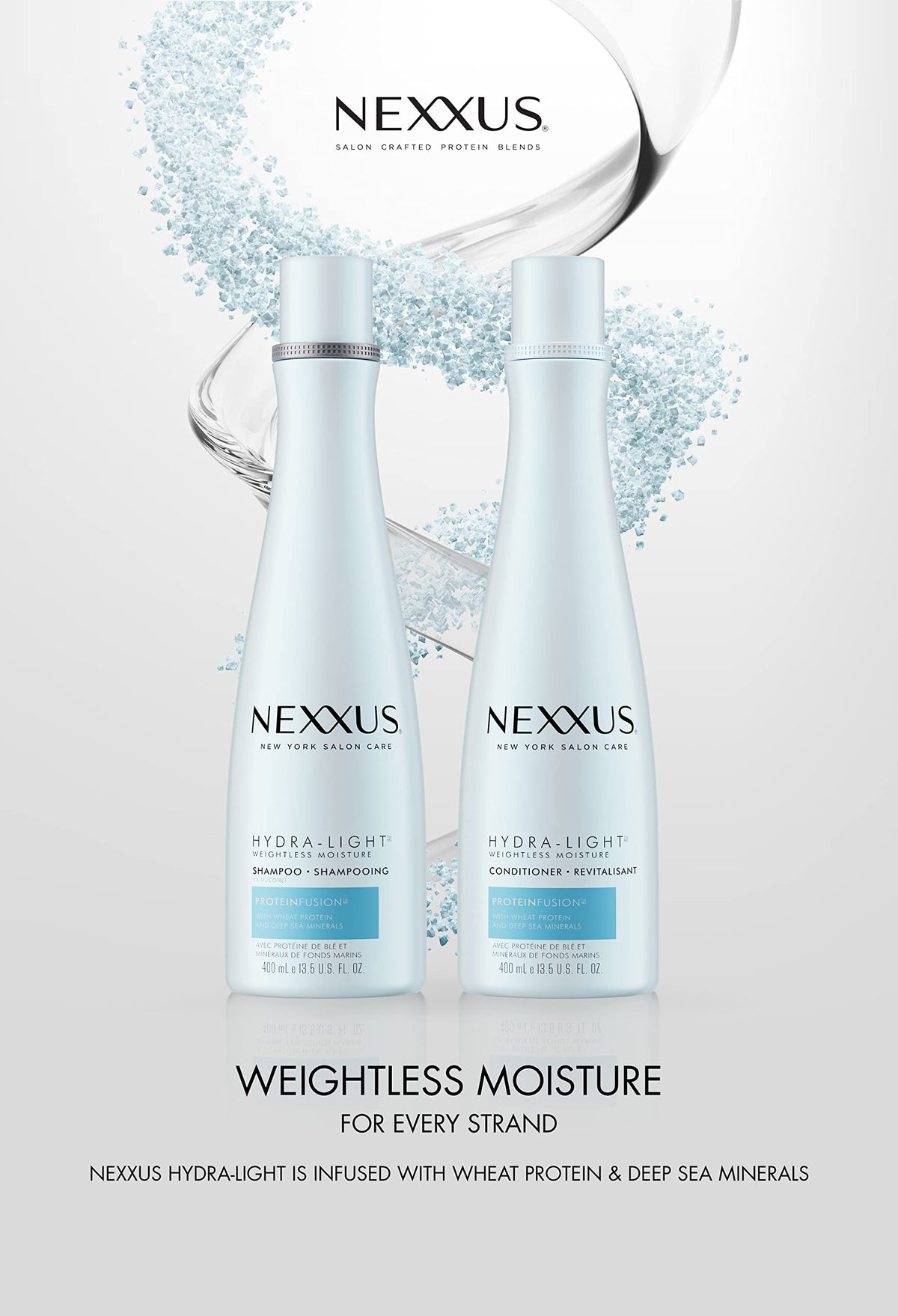 Lavender Nexxus Shampoo and Conditioner Hydra-Light 2 Count for Oily Hair Hair Care System Formulated With Proteinfusion Blend 13.5 oz