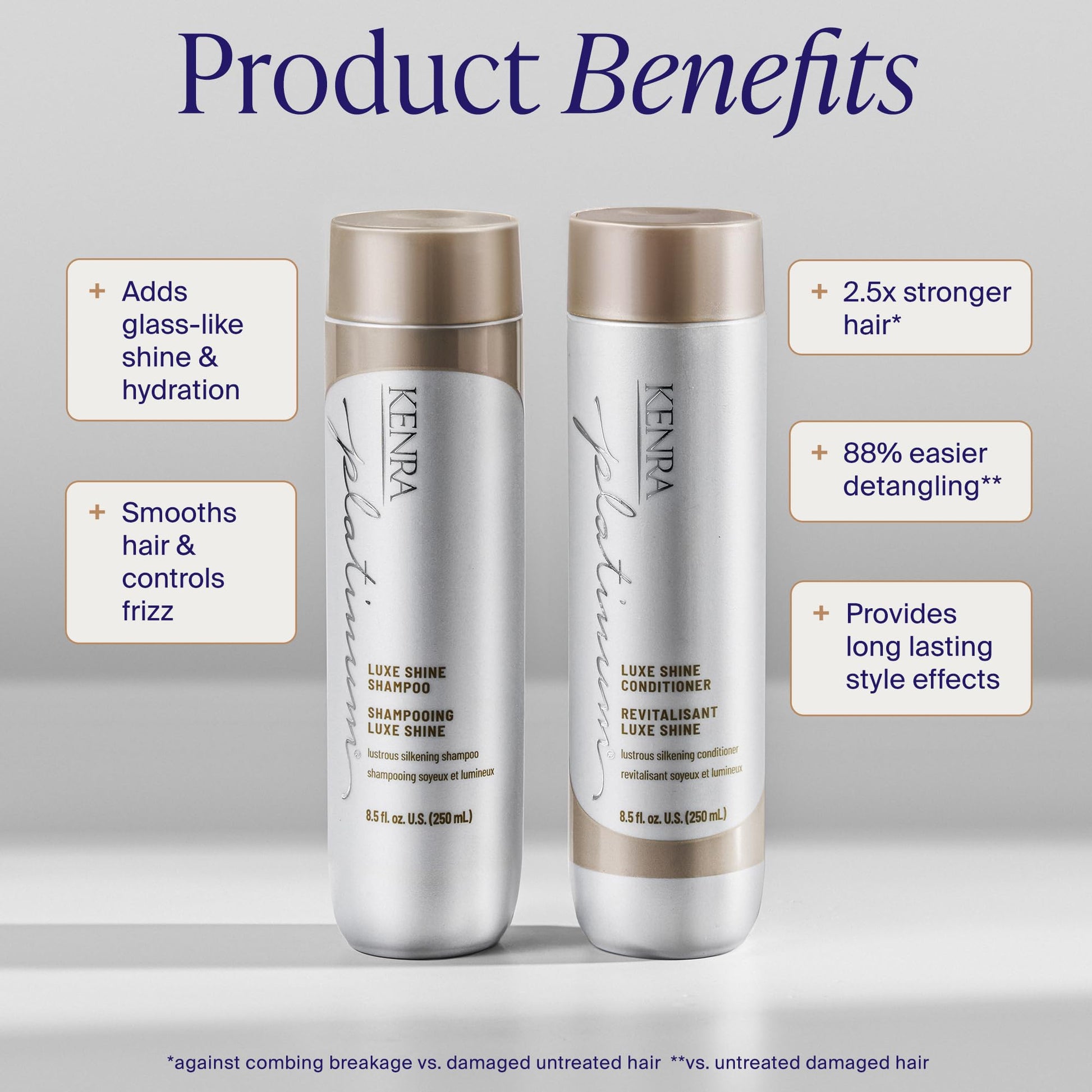 Light Gray Kenra Platinum Luxe Shine Conditioner | High Shine | Smoothing Conditioner for Frizzy Hair | For Dull Hair | Sulfate Free | Color Safe 33.8oz