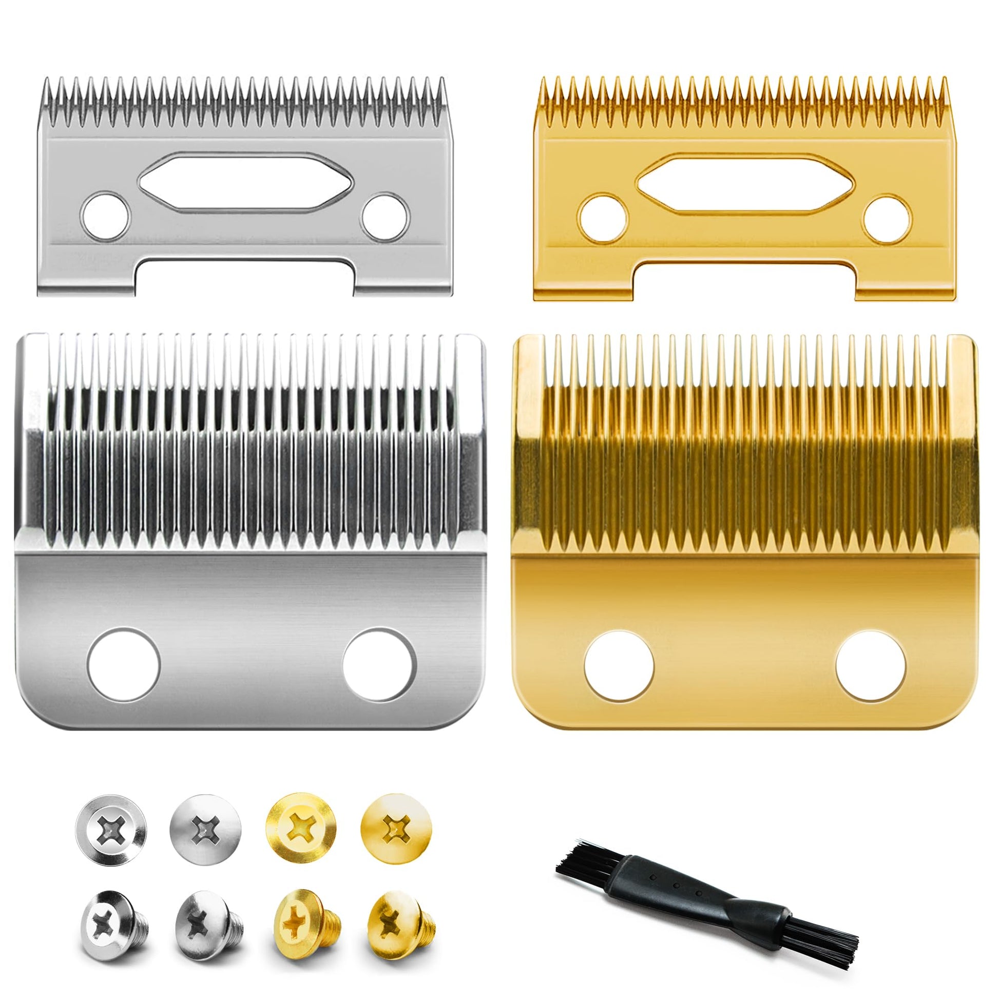 White Smoke Fit for Wahl Clippers Replacement Blade, Professional Precision 2 Hole Adjustable Hair Trimmer Parts Gold Silver Blades Compatible with Wahl 5 Star Series, Super Taper, Magic Clip Clipper, 2pack