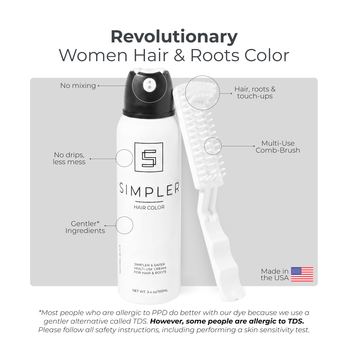 Light Gray Simpler Hair Color - Women's Full Coverage Hair Dye Kit, Golden Brown