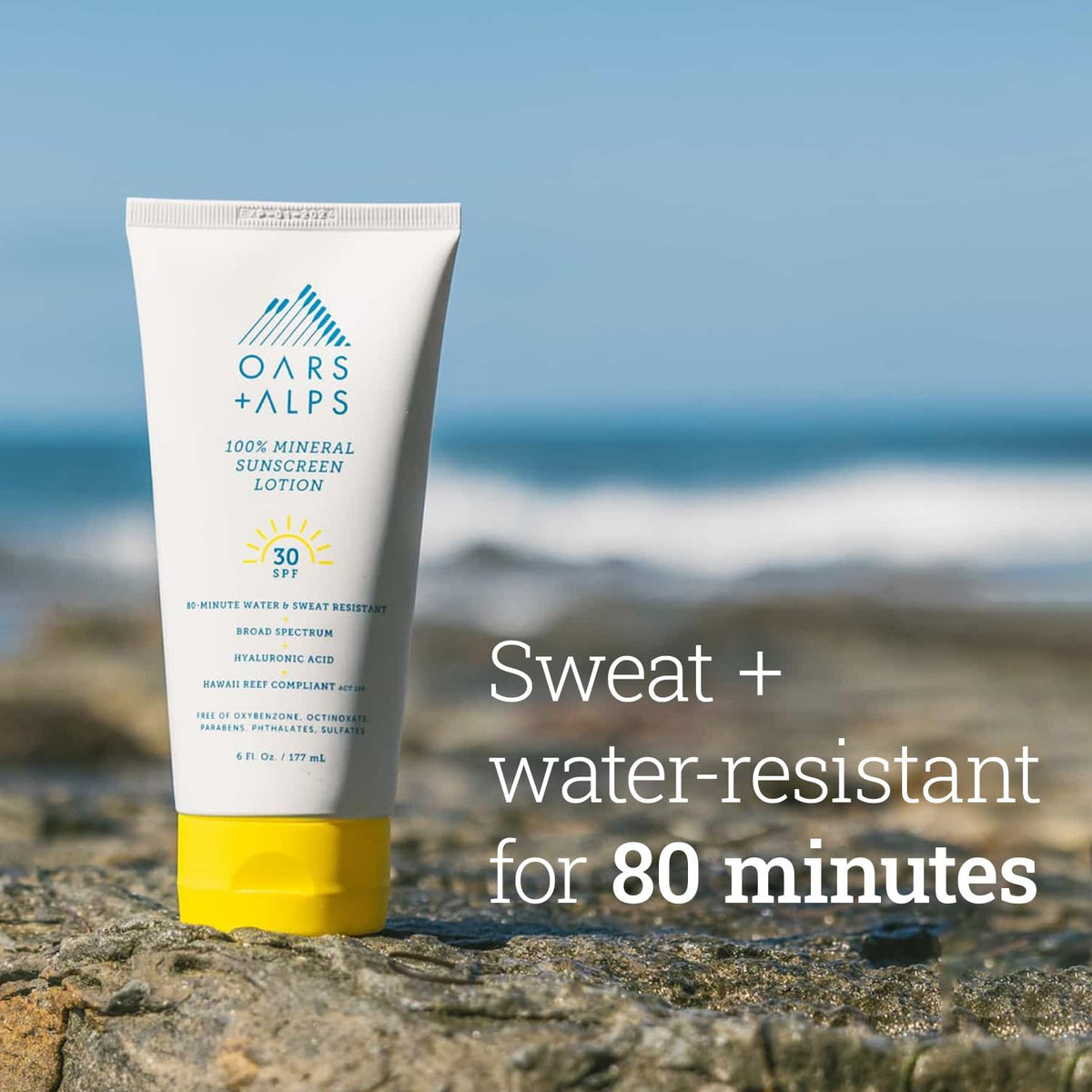 Sky Blue Oars + Alps SPF 30 Mineral Face + Body Sunscreen Lotion, 1pk, 6 Fl Oz