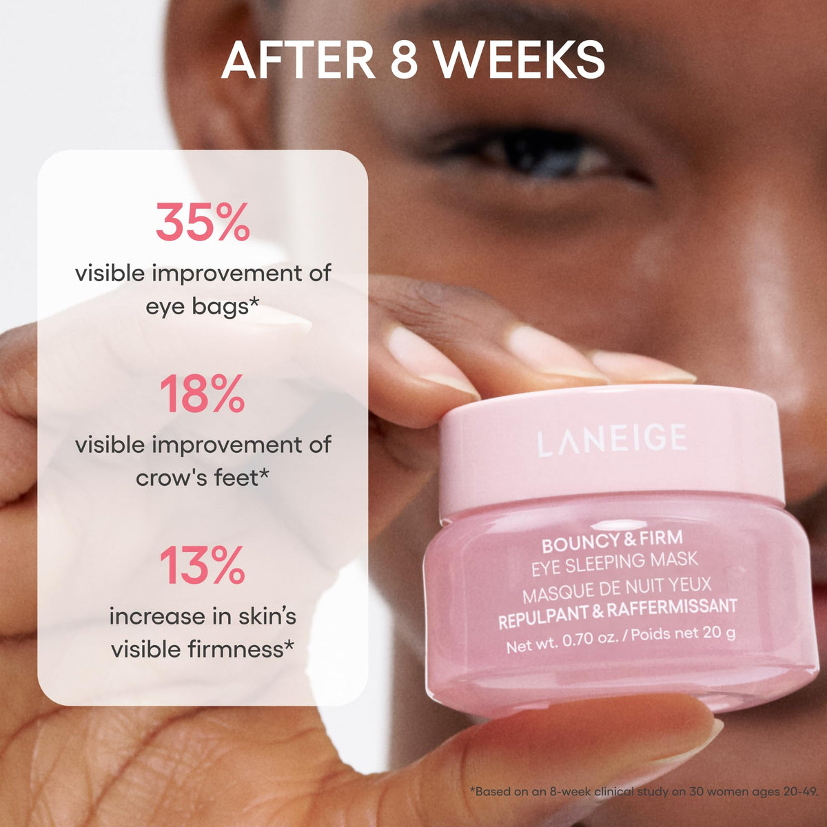 Light Gray LANEIGE Bouncy & Firm Eye Sleeping Mask