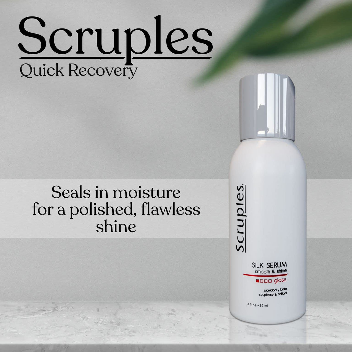 Gray Scruples Smooth & Shine Silk Serum - Lightweight Gloss - Long Lasting Silky Finish to Frizzy, Dry & Dull Hair - Damage and Thermal Protectant - 3oz