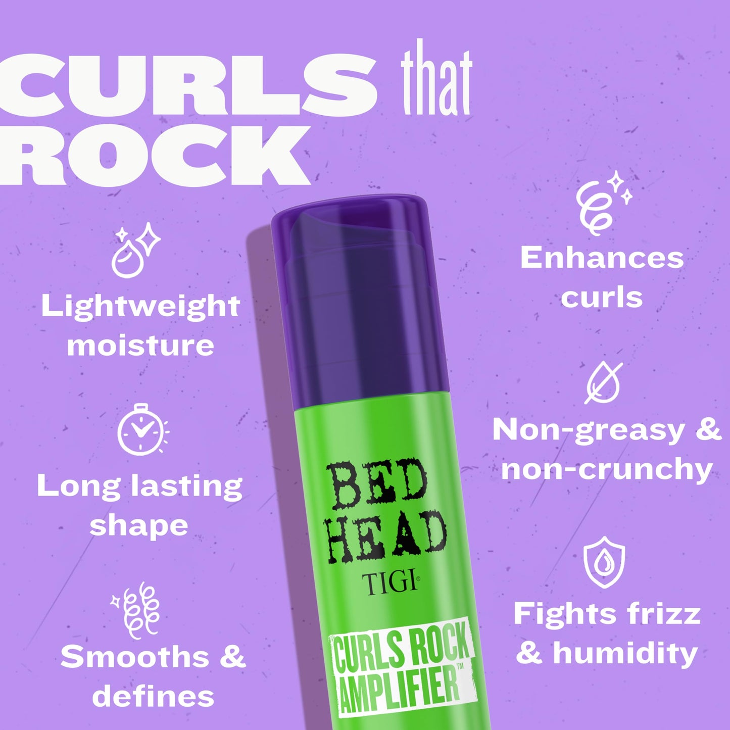 Plum TIGI Bed Head Curls Rock Amplifier Curl Cream for Definition and Enhancement of All Curly Hair Types, 3.38 fl oz