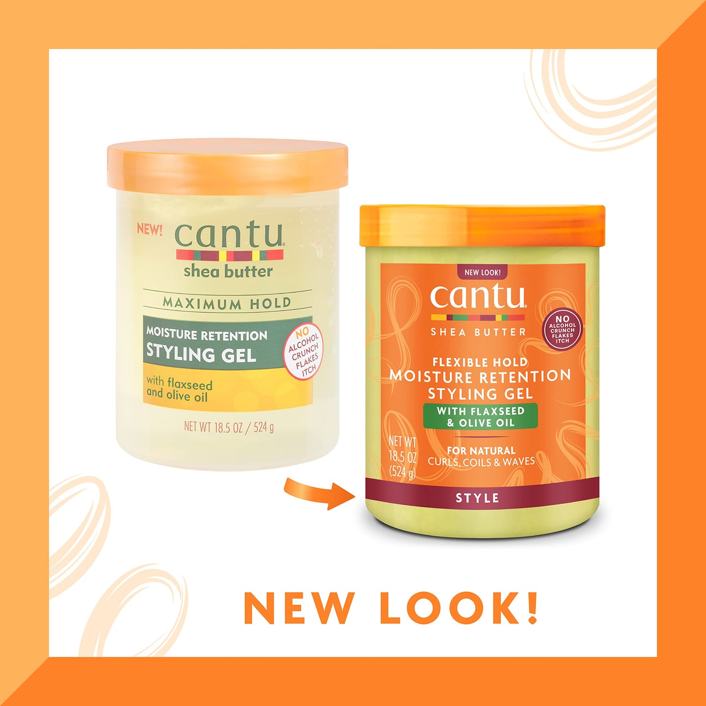 White Smoke Moisture Retention Styling Gel With Flaxseed and Olive Oil - Flexible Hold by Cantu for Unisex - 18.5 oz Gel