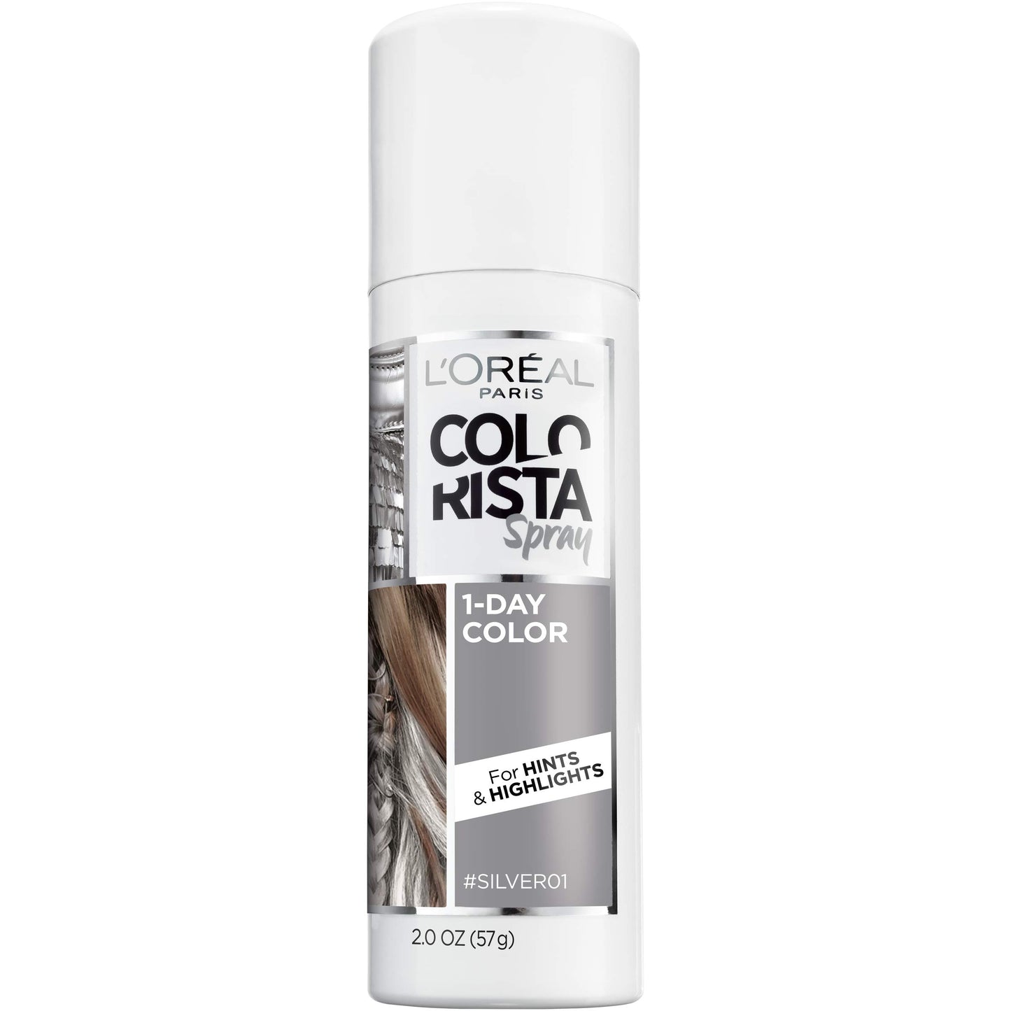 Lavender L'Oreal Paris Colorista 1-Day Washable Temporary Hair Color Spray, Silver, 2 Ounce