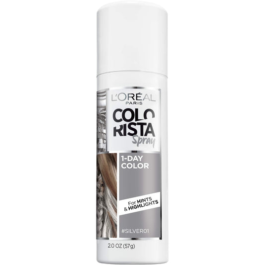 Lavender L'Oreal Paris Colorista 1-Day Washable Temporary Hair Color Spray, Silver, 2 Ounce