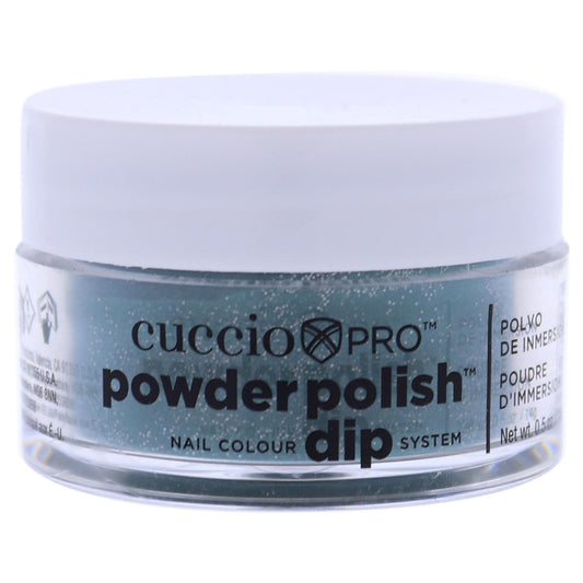 Light Gray Cuccio Green Glitter with Blue Undertones Dipping Powder 14g