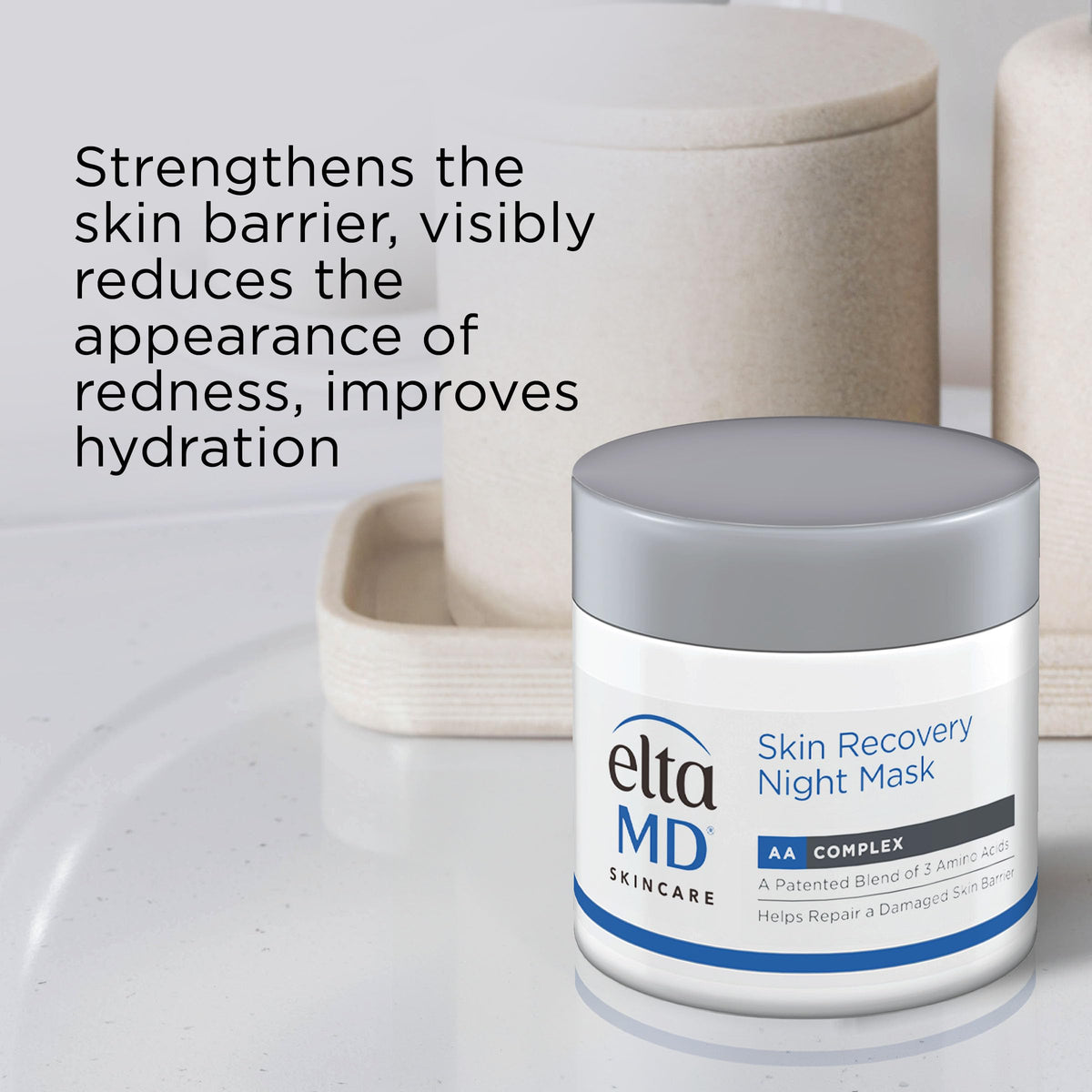 Light Gray EltaMD Skin Recovery Overnight Face Mask, Moisturizing Night Cream, 1.7 oz