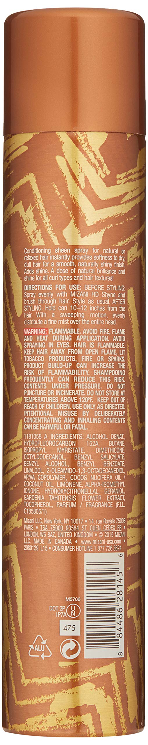 Dark Salmon MIZANI HD Shyne Lightweight Hairspray - Weightless Formula, Mineral