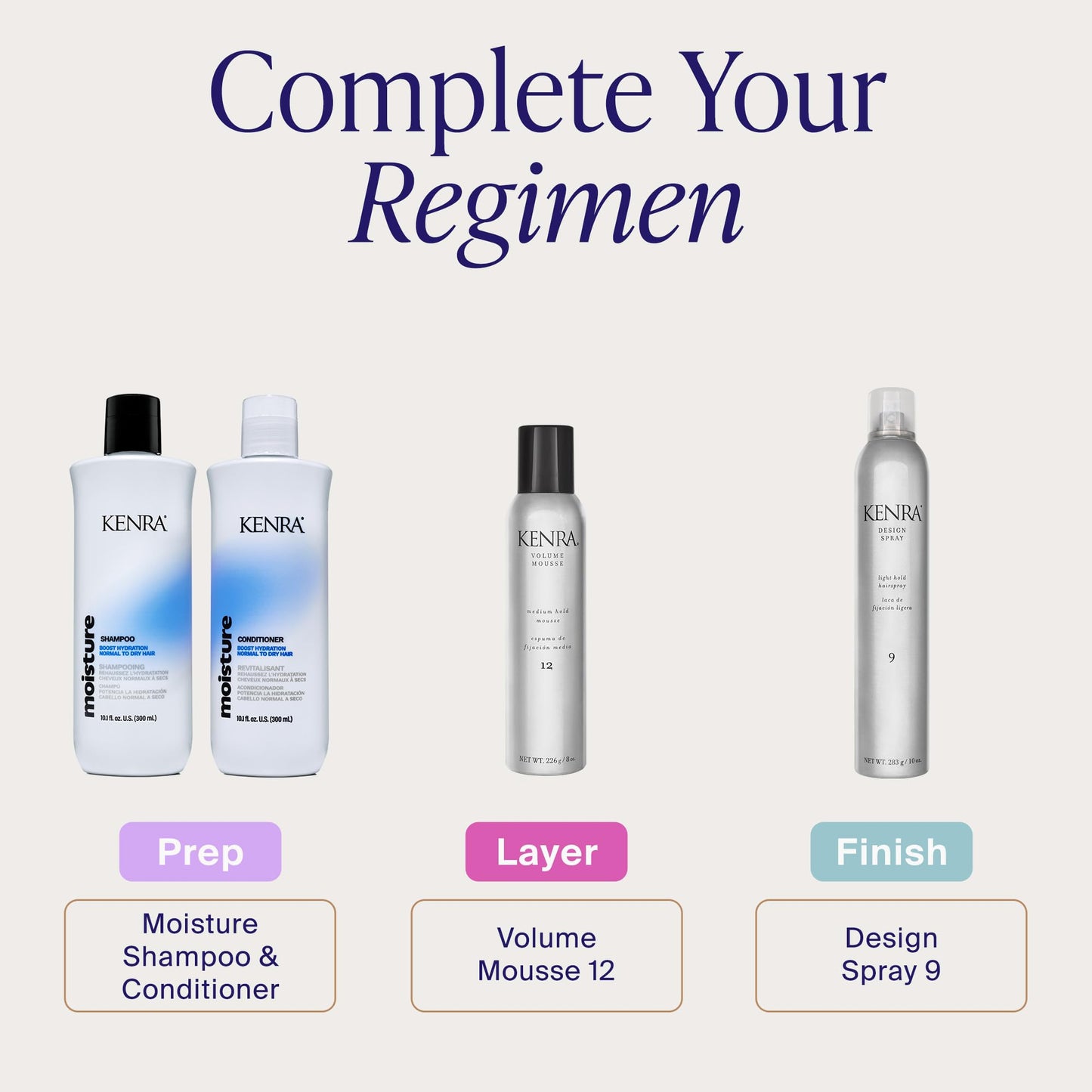 Lavender Kenra Professional Design Spray 9 | Light Hold Hairspray | Tames Frizz & Flyaways | Lightweight, Brushable Formula | All Hair Types | 10 oz