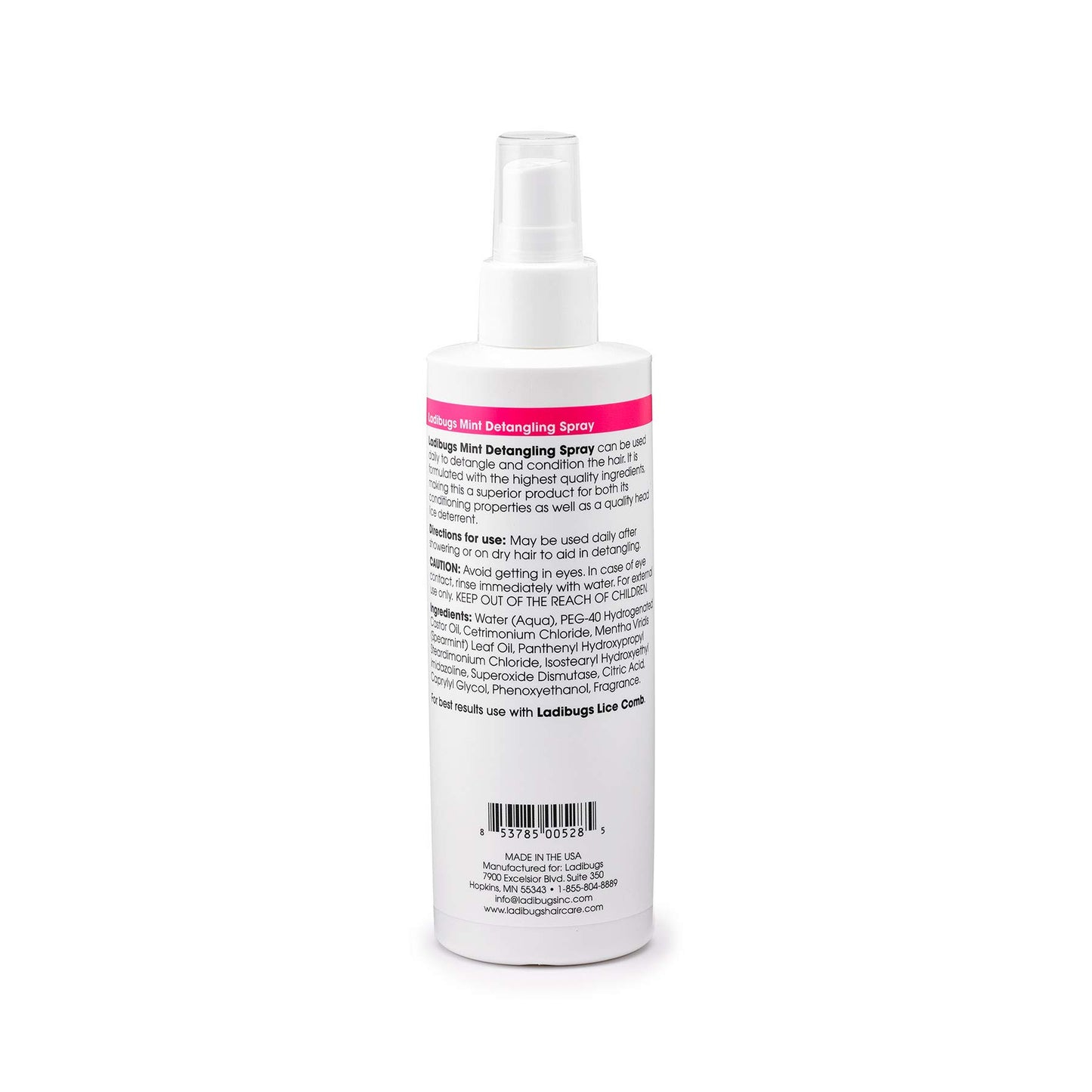 White Smoke LADIBUGS Detangler Spray 8oz | Best Kids Hair Detangling | Leave-in Conditioner & Head Lice Deterrent | Natural, Sulfate-free, Made in the USA
