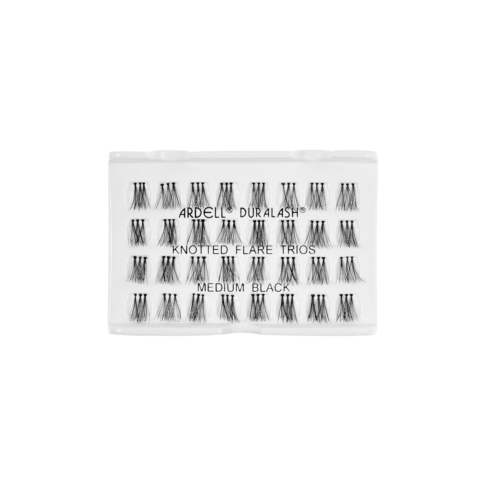 Lavender Ardell False Eyelashes Individual Lashes Trios Medium Black, Reusable DIY Lash Clusters, Eyelash Extensions, 4 Pack