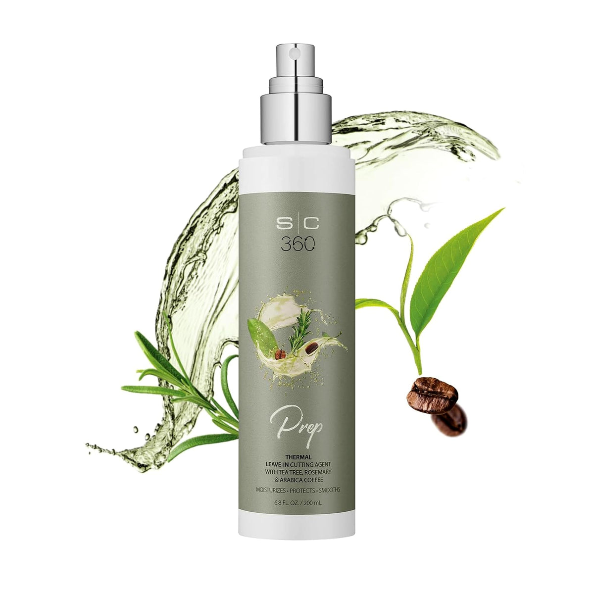 White Smoke STYLECRAFT SC360 Revival Thermal Prep Hair Primer - Leave-In Heat Protectant - Frizz Control Hair Spray - Tea Tree, Rosemary, Arabica Coffee, Vegan, Paraben-Free, 6.8 oz