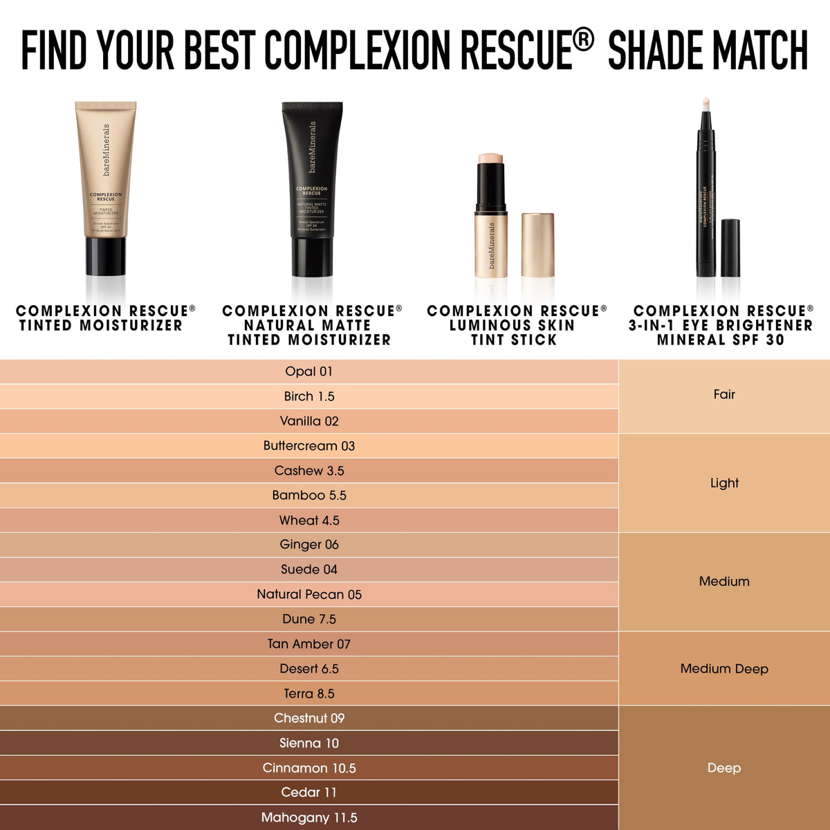 White Smoke bareMinerals Complexion Rescue 3-in-1 Eye Brightener (Deep)