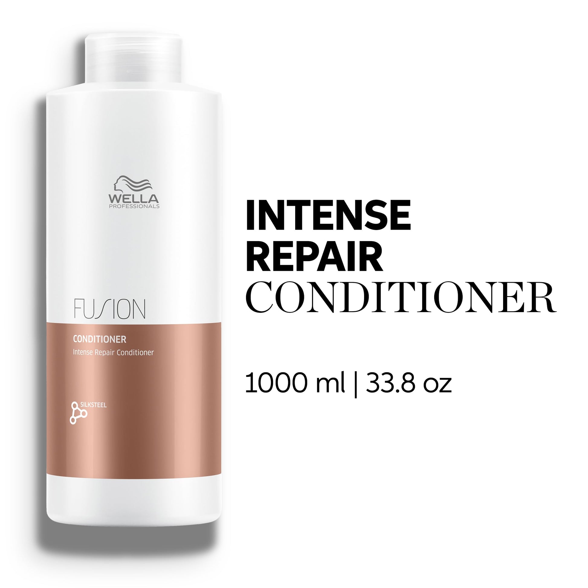 White Smoke Wella Professionals Fusion Intense Repair Conditioner for Damaged Hair | Repairs, Strengthens & Protects Against Hair Breakage for Smooth, Silky Hair | 33.8 Fl oz