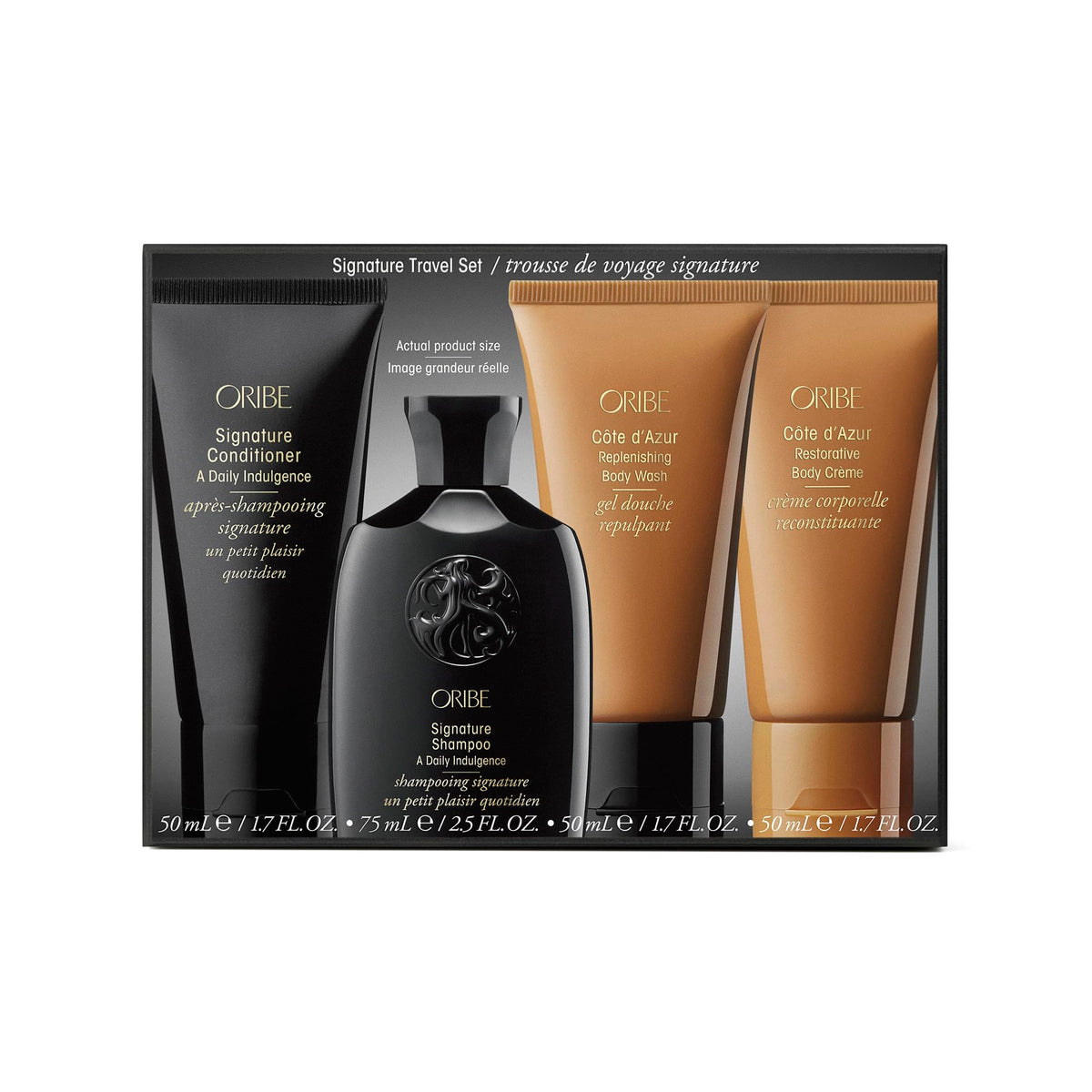 Black Oribe Signature Travel Set - Shampoo, Conditioner, Body Wash & Body Cream
