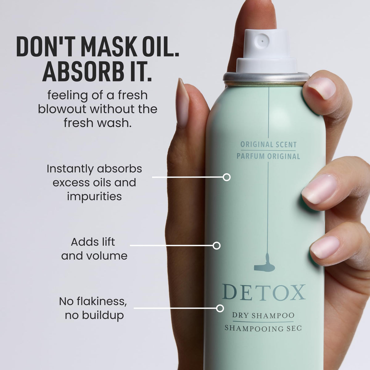 Light Gray Drybar Detox Dry Shampoo Spray, Coconut Colada