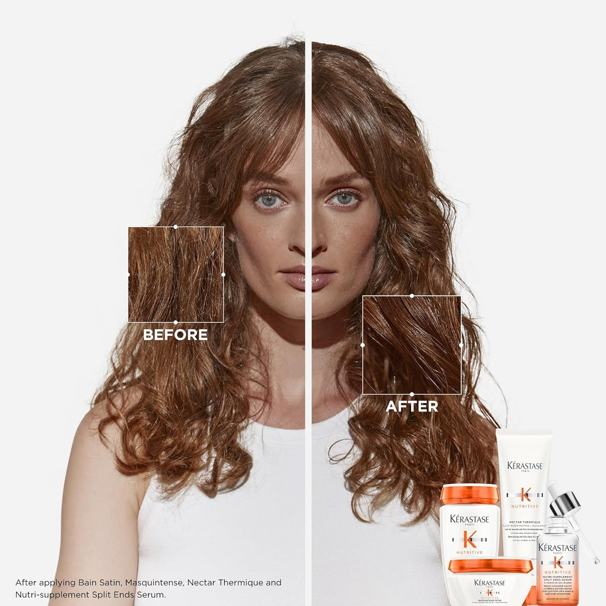 White Smoke Kérastase Nutritive Bain Satin Shampoo – For Fine to Medium Dry Hair