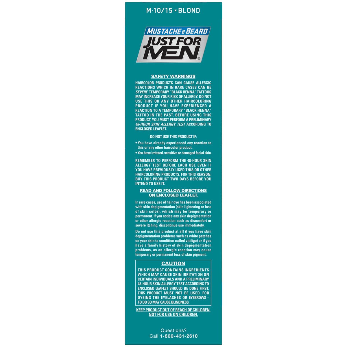 Cadet Blue Just For Men Mustache And Beard Brush-In Color Gel, Blond