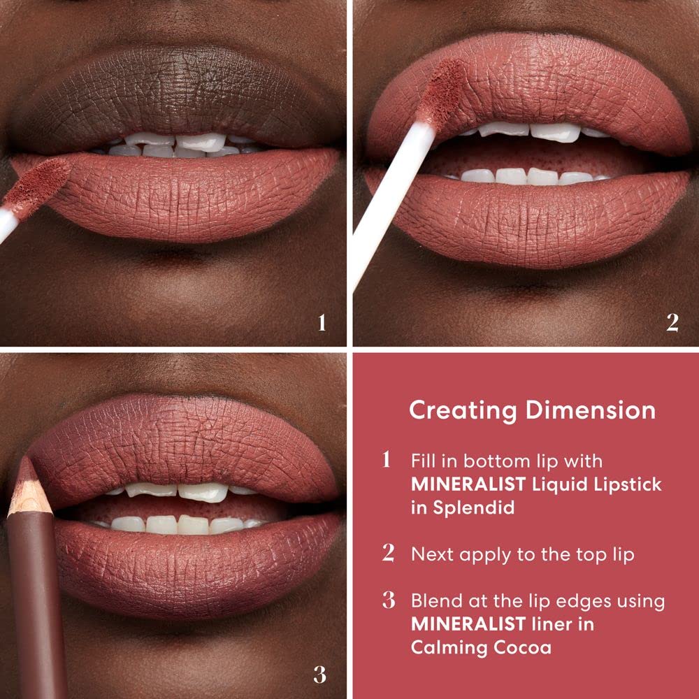 Maroon bareMinerals Mineralist Lasting Matte Liquid Lipstick, Brave, 3.5ml
