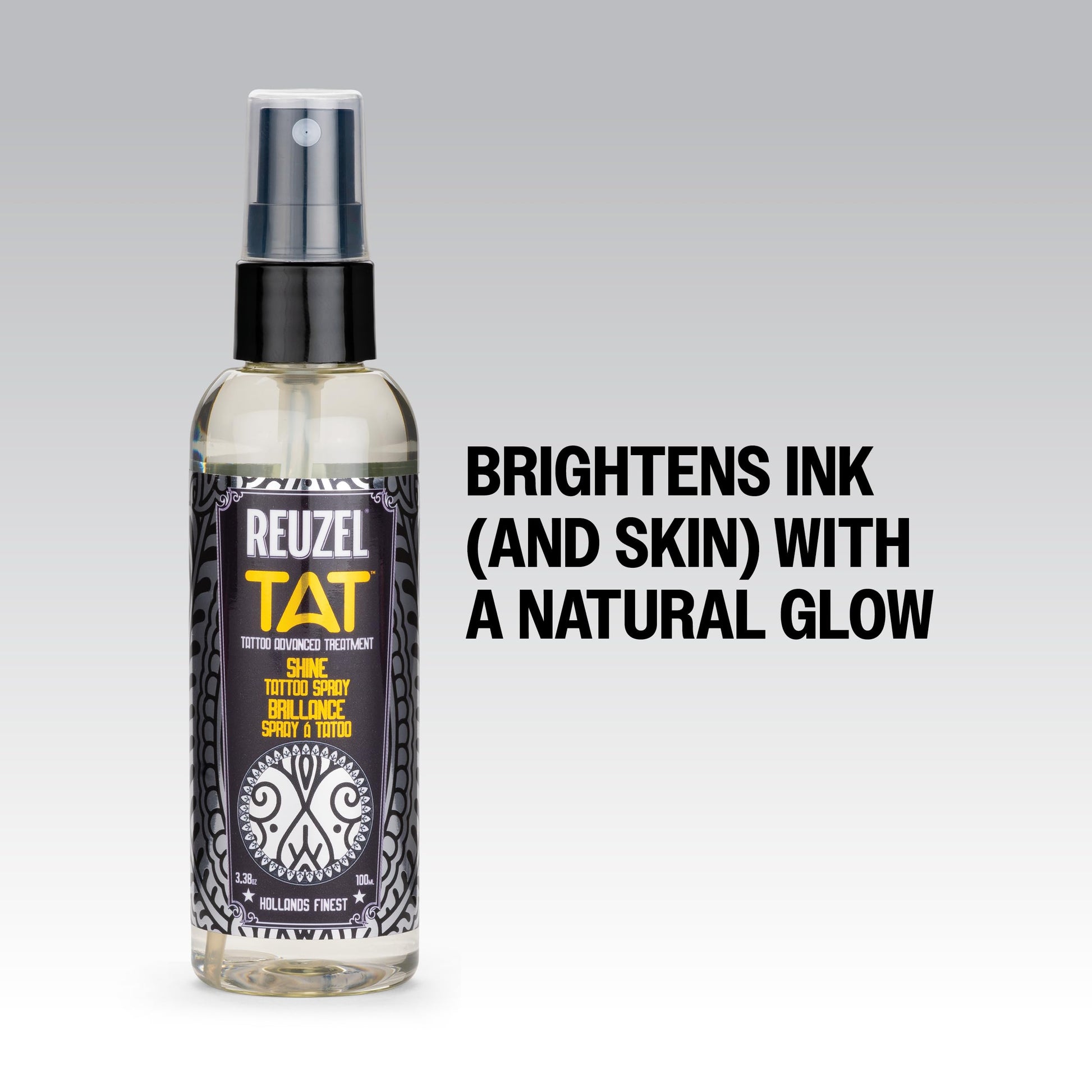 White Smoke REUZEL Shine Tattoo Spray, Brightens Tattoos, Reveals Color and Definition, Absorbs Fast, Vegan and Non-greasy Formula, Paraben Free, 3.38 oz