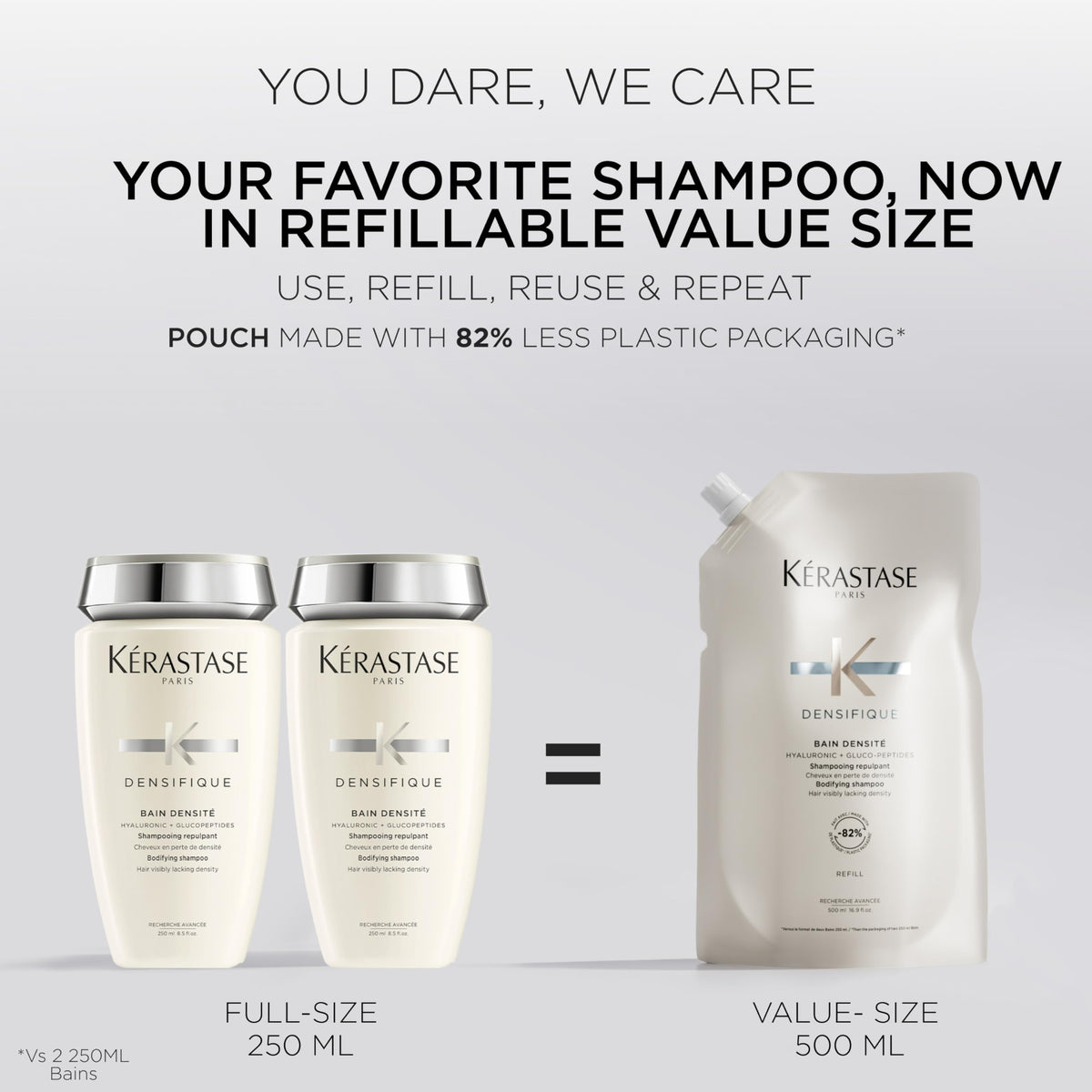 Light Gray Kerastase Densifique Densité Shampoo Refill – Thinning Hair, 16.9 Fl Oz