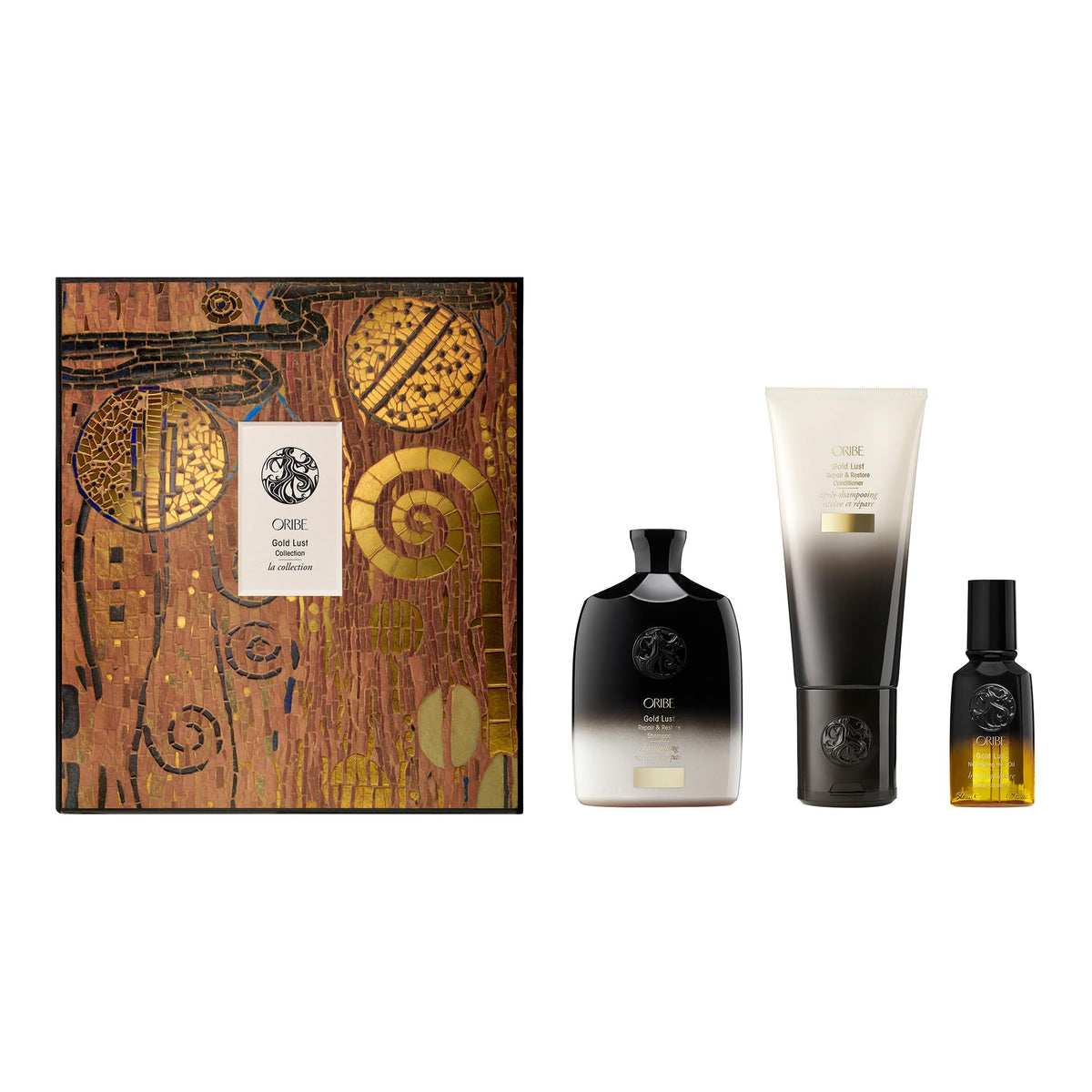 White Smoke Oribe Gold Lust Holiday Set - Gold Lust Shampoo, Conditioner & Hair Oil