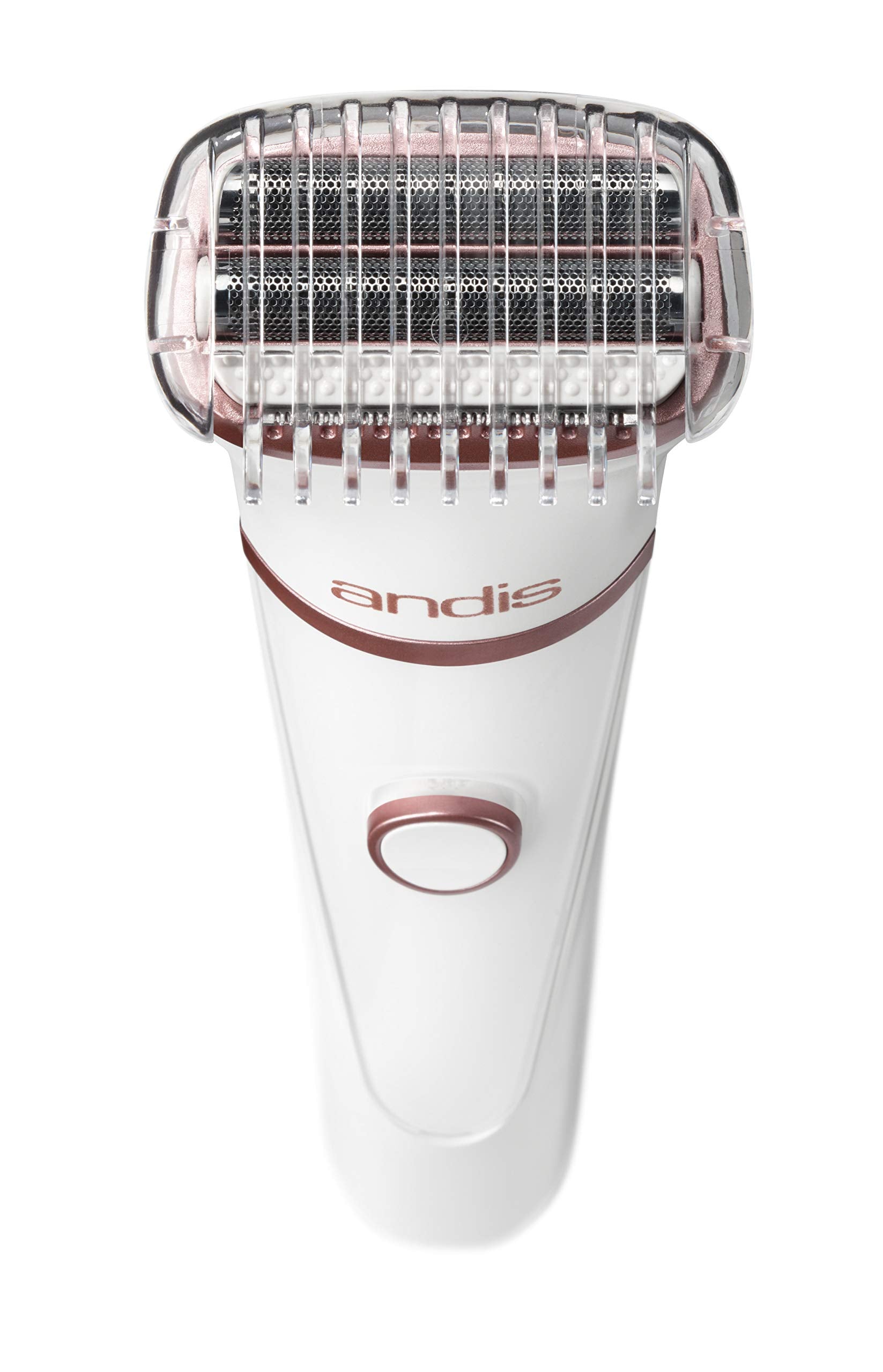 White Smoke Andis 31015 Close Curves Electric Shaver for Women - Perfect for Legs, Bikini Area & Underarms Hair Removal - Rechargeable Cordless Wet & Dry Shaver, Lightweight - 6 Piece Kit
