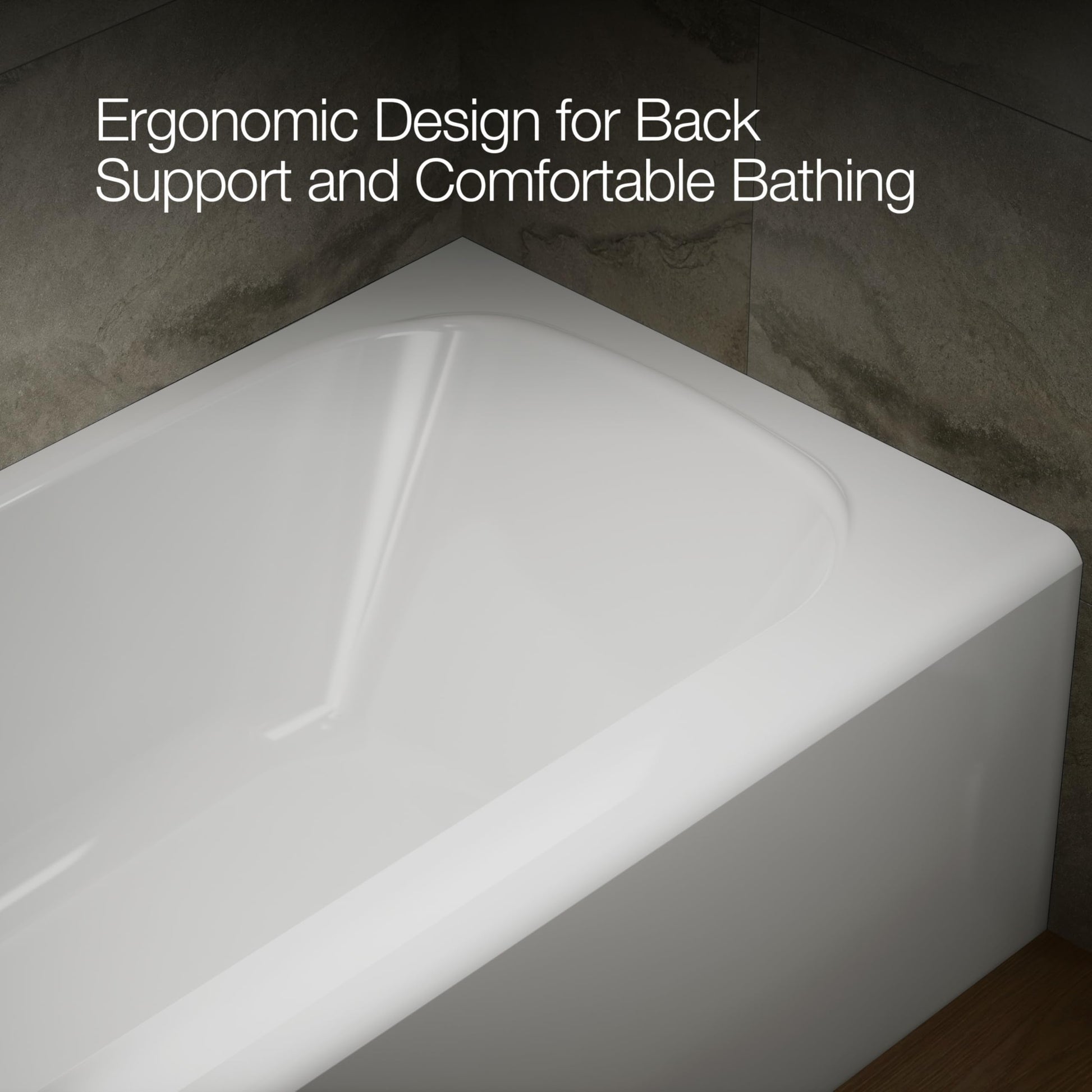 Gray Kohler 25831-LA-0 Avec® 60" x 32" alcove bath, left drain, White