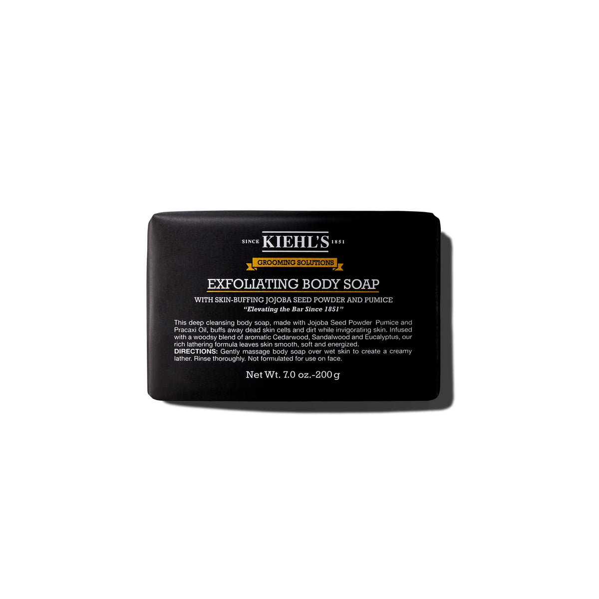 Black Kiehl's - Grooming Solutions Body Bar - Cleanses Dirt - 7 oz
