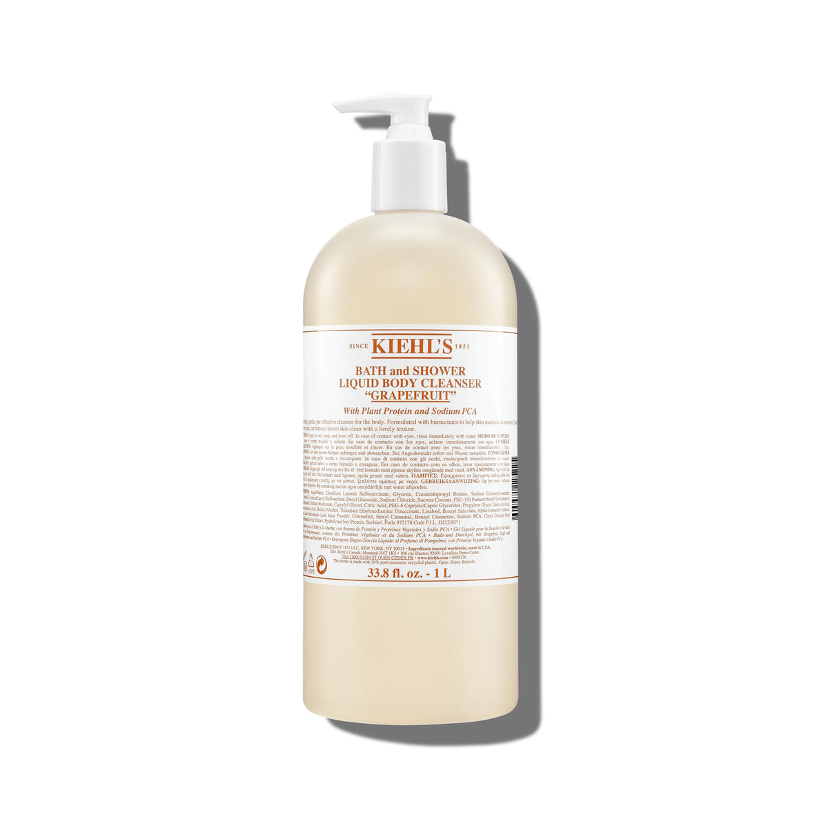 White Smoke Kiehl's - Grapefruit Bath + Shower Liquid Body Cleanser, Smooths Skin