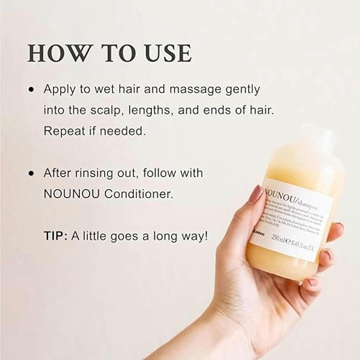 Lavender Davines NOUNOU Shampoo, Hydrating Gentle Cleansing Action for Highly-Processed, Chemically Treated, Dry, Damaged or Brittle Hair - Deep Nourishment, Travel Size, 2.54 Fl Oz