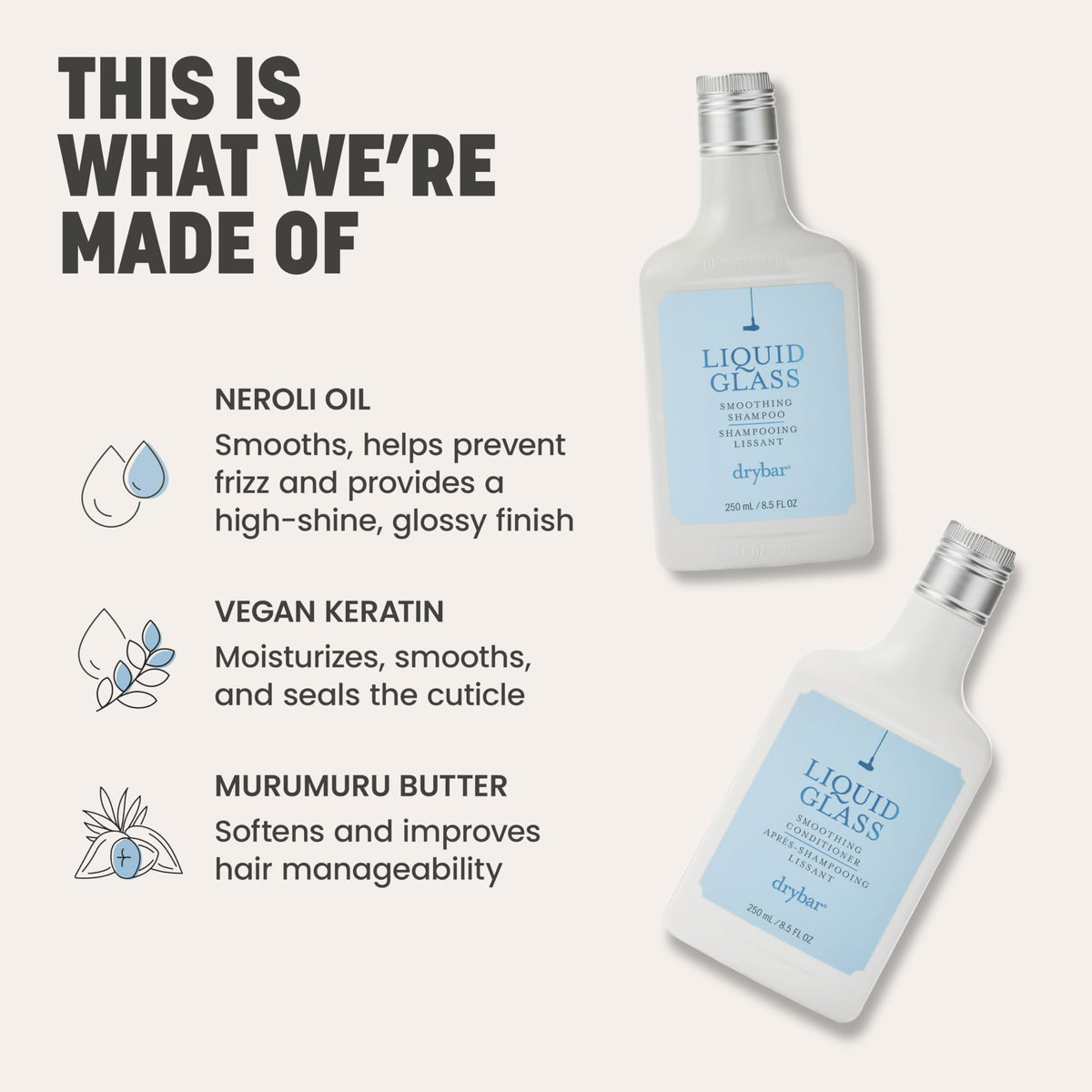 Misty Rose Drybar Liquid Glass Smoothing Conditioner | Reduces Frizz, Adds a Smooth & Shiny Finish, Lightweight Formula for all Hair Types, Vegan & Cruelty Free