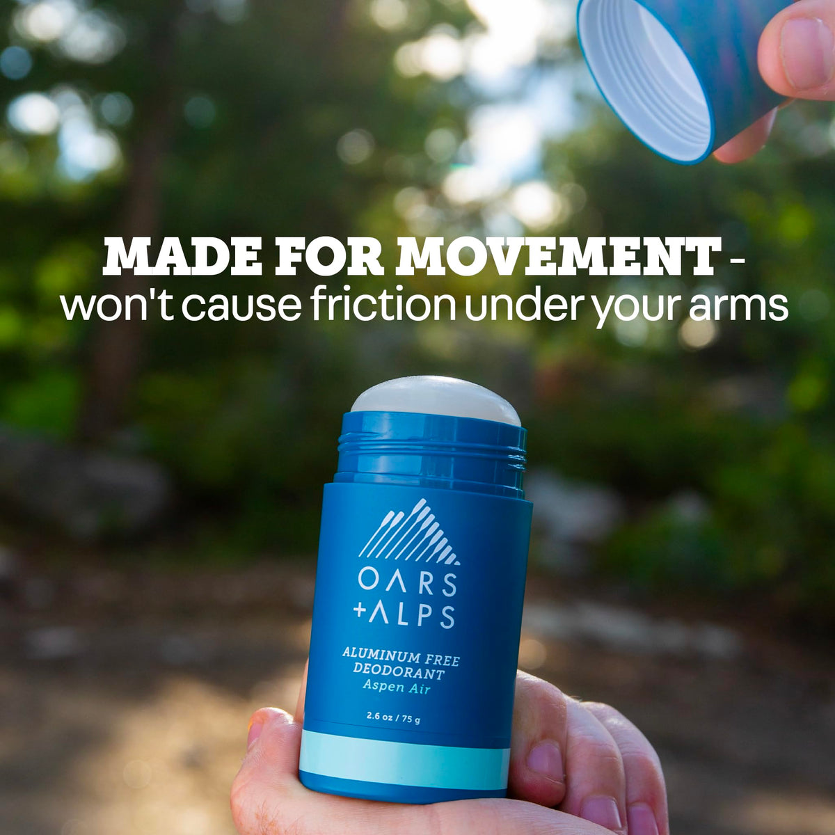 Black Oars + Alps Aluminum Free Men's Deodorant, Clear + No Residue, 1pk, 2.6oz