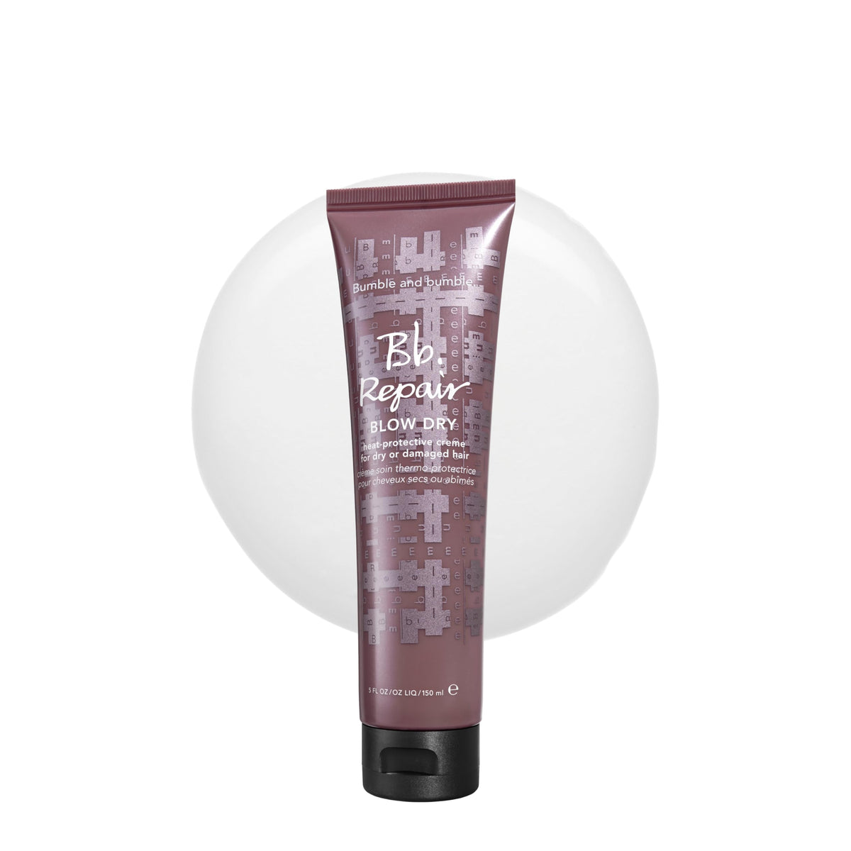 White Smoke Bumble and bumble. Repair Blow Dry Heat Protective Styling Cream | For Damaged Hair + Smoothing | Seals Split Ends and Prevents Breakage | For Medium to Thick Curly, Wavy, Straight Hair Types, 5 Fl Oz