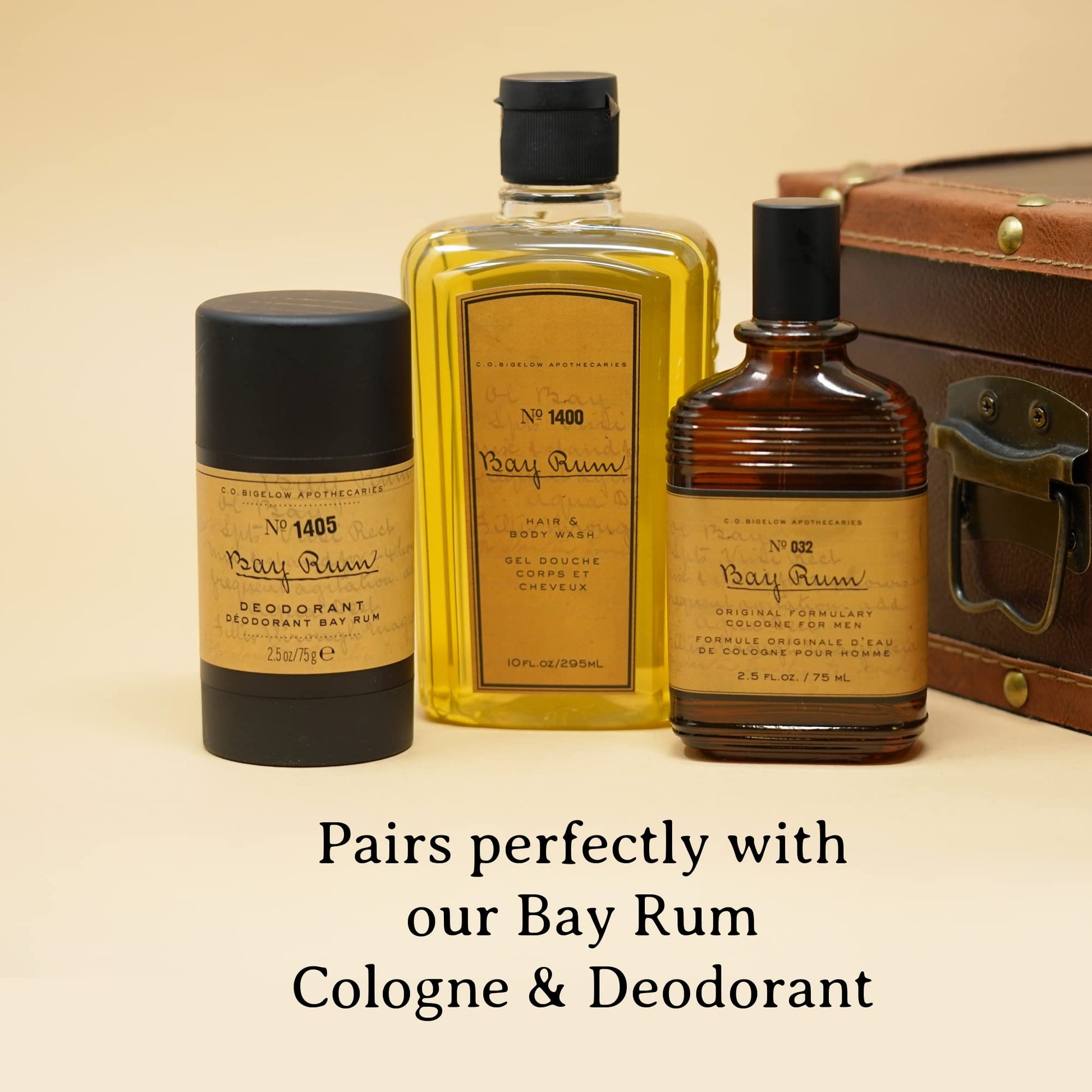 Antique White C.O. Bigelow Bay Rum Hair & Body Wash for Men, Citrus Spice Scented Men's 2 in 1 Shampoo & Body Wash with Aloe Vera, 10 Fl Oz