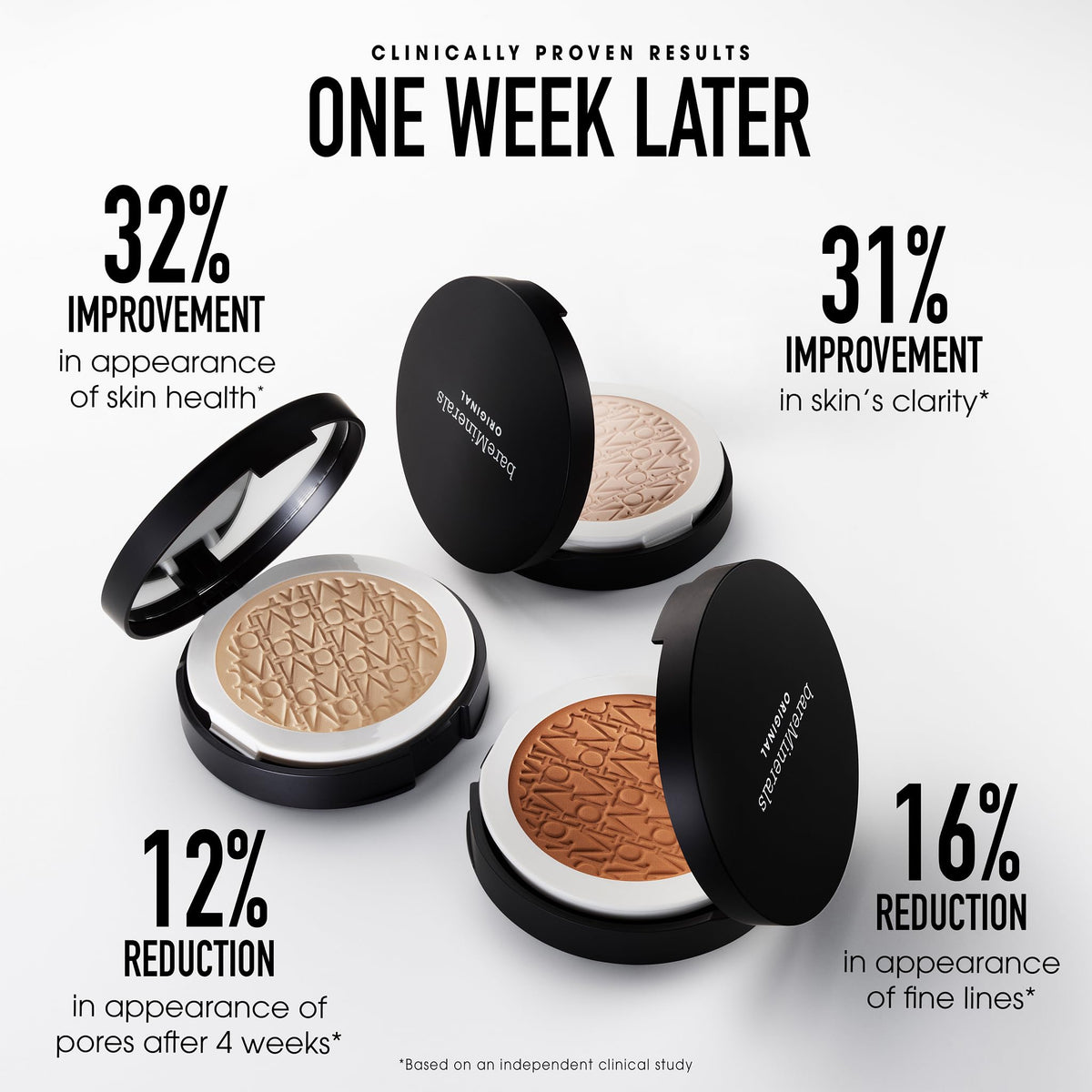 White Smoke bareMinerals Original Pressed Powder Foundation, 0.3 oz