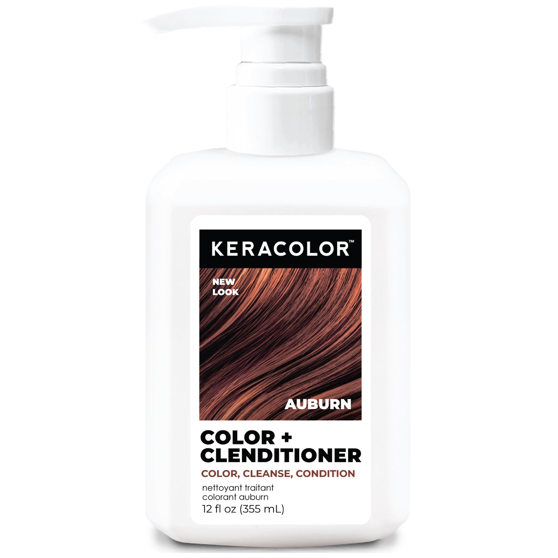 White Smoke Keracolor Color + Clenditioner 3-in-1 Color-Depositing Conditioner, Gently Cleanses & Conditions, Semi-Permanent Auburn Hair Color, 12 Fl Oz
