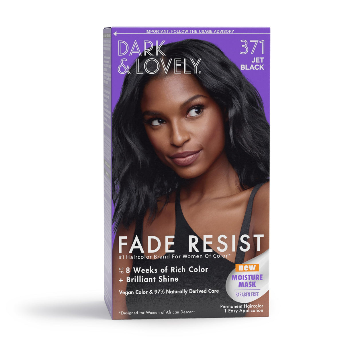White Smoke SoftSheen Carson Dark & Lovely Fade Resist Hair Dye, 371 Jet Black