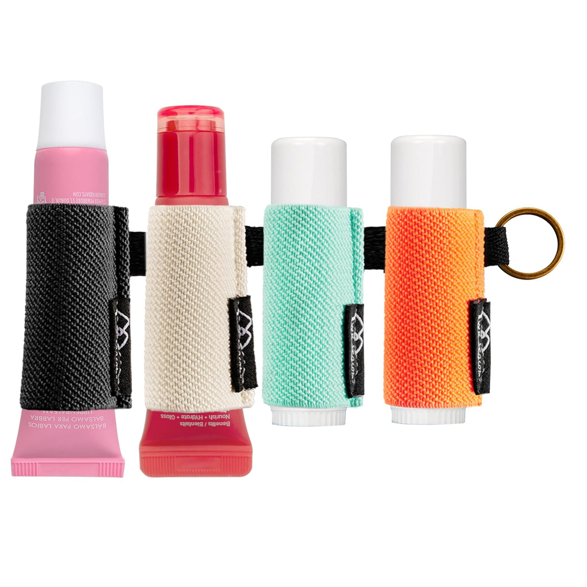 White Smoke WK IEASON Lip Balm Holder Keychain for LANEIGE, Summer Fridays, Small Christmas Gifts Stocking Stuffers for Teen Girls, Lip Gloss Holder Compatible With Chapstick, Burt's Bees Elastic Lipstick Holder