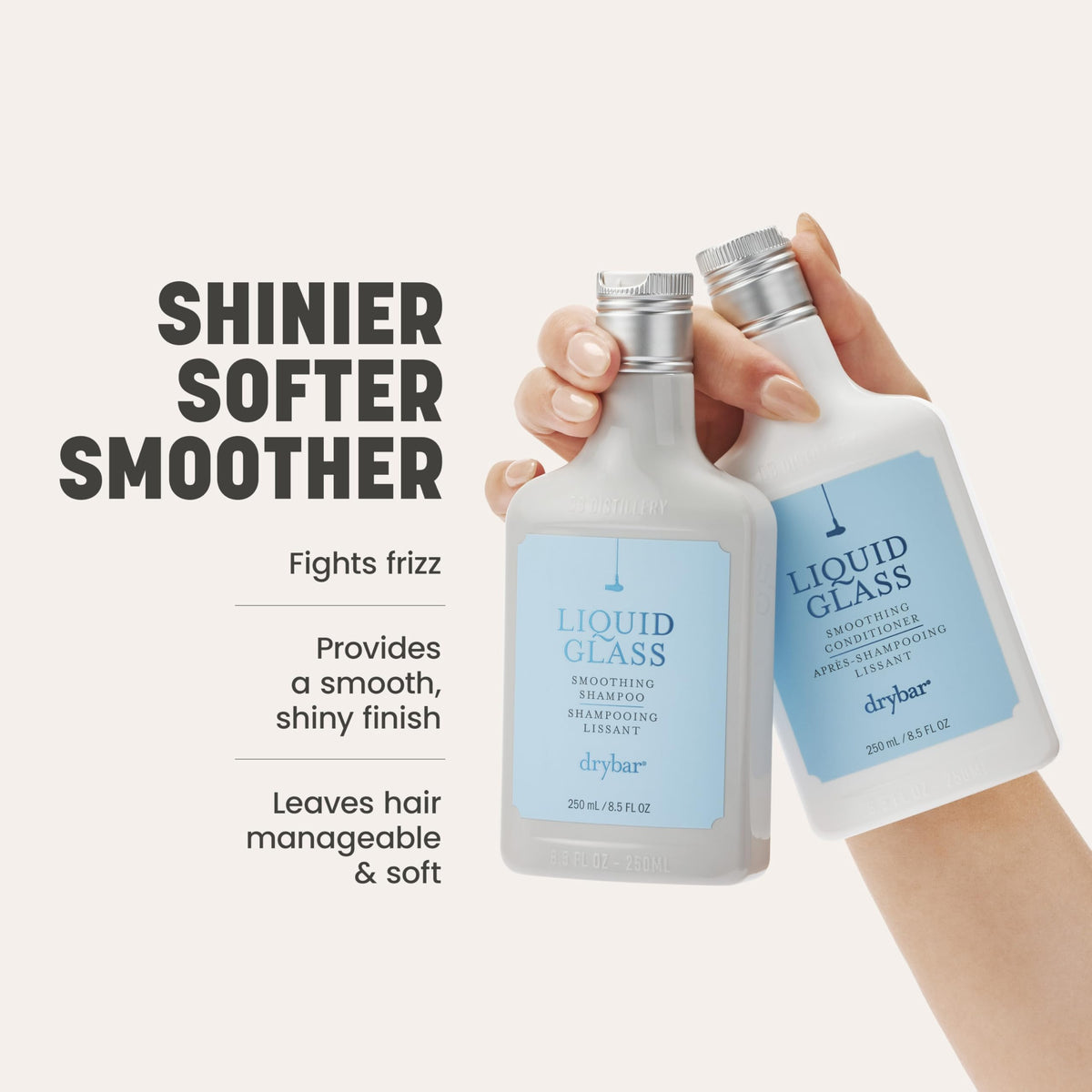 Misty Rose Drybar Liquid Glass Smoothing Conditioner | Reduces Frizz, Adds a Smooth & Shiny Finish, Lightweight Formula for all Hair Types, Vegan & Cruelty Free