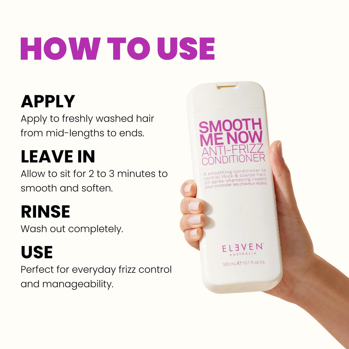 White Smoke ELEVEN AUSTRALIA Smooth Me Now Anti Frizz Conditioner