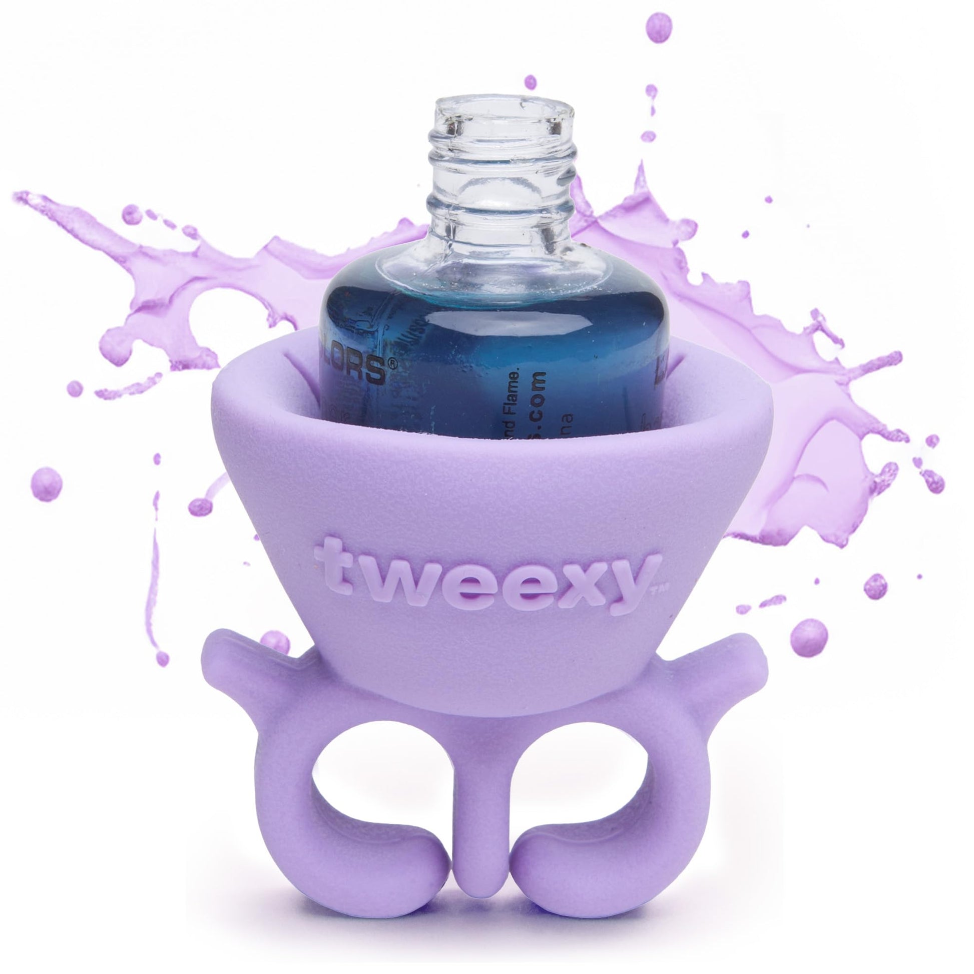 White Smoke tweexy Wearable Nail Polish Holder Ring - Nail Polish Bottle Holder for Easy Application | Perfect for Fingernail Painting, Manicure & Pedicure | Nail Polish Accessories (Lilac Dreams)