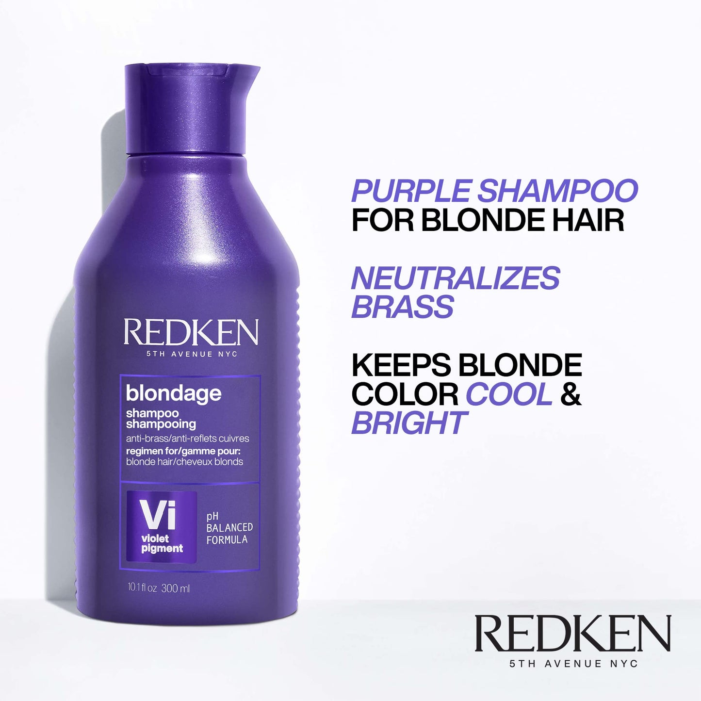 White Smoke Redken Color Extend Blondage Color Depositing Purple Shampoo, Conditioner and Anti-Brass Mask Set For Blonde Hair - Neutralizes Brassy Tones In Blonde Hair With Citric Acid