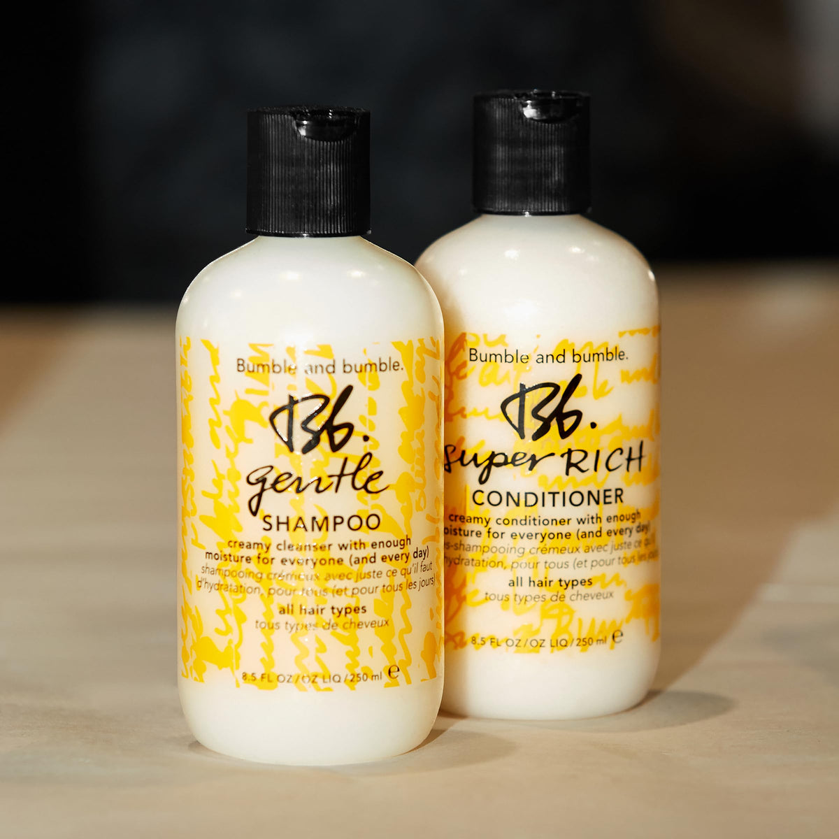 Black Bumble and bumble. Gentle Shampoo + Super Rich Hair Conditioner Set| Hydrating + Adds Shine | Curly, Wavy, Straight | With Glycerin + Avocado Oil