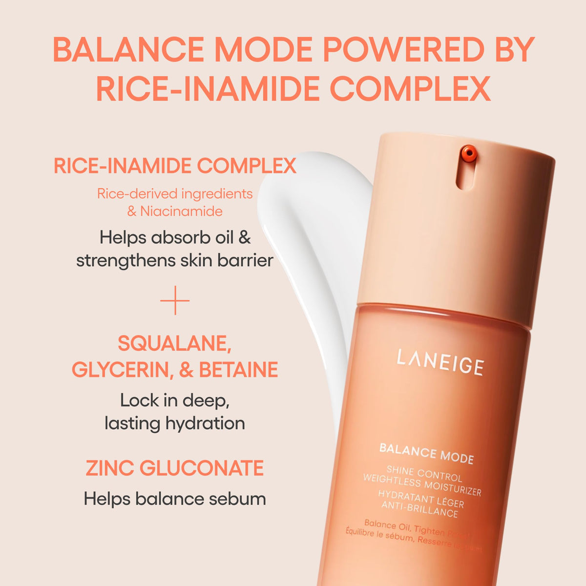 Antique White LANEIGE Balance Mode Shine Control Pore-Minimizing Lightweight Moisturizer